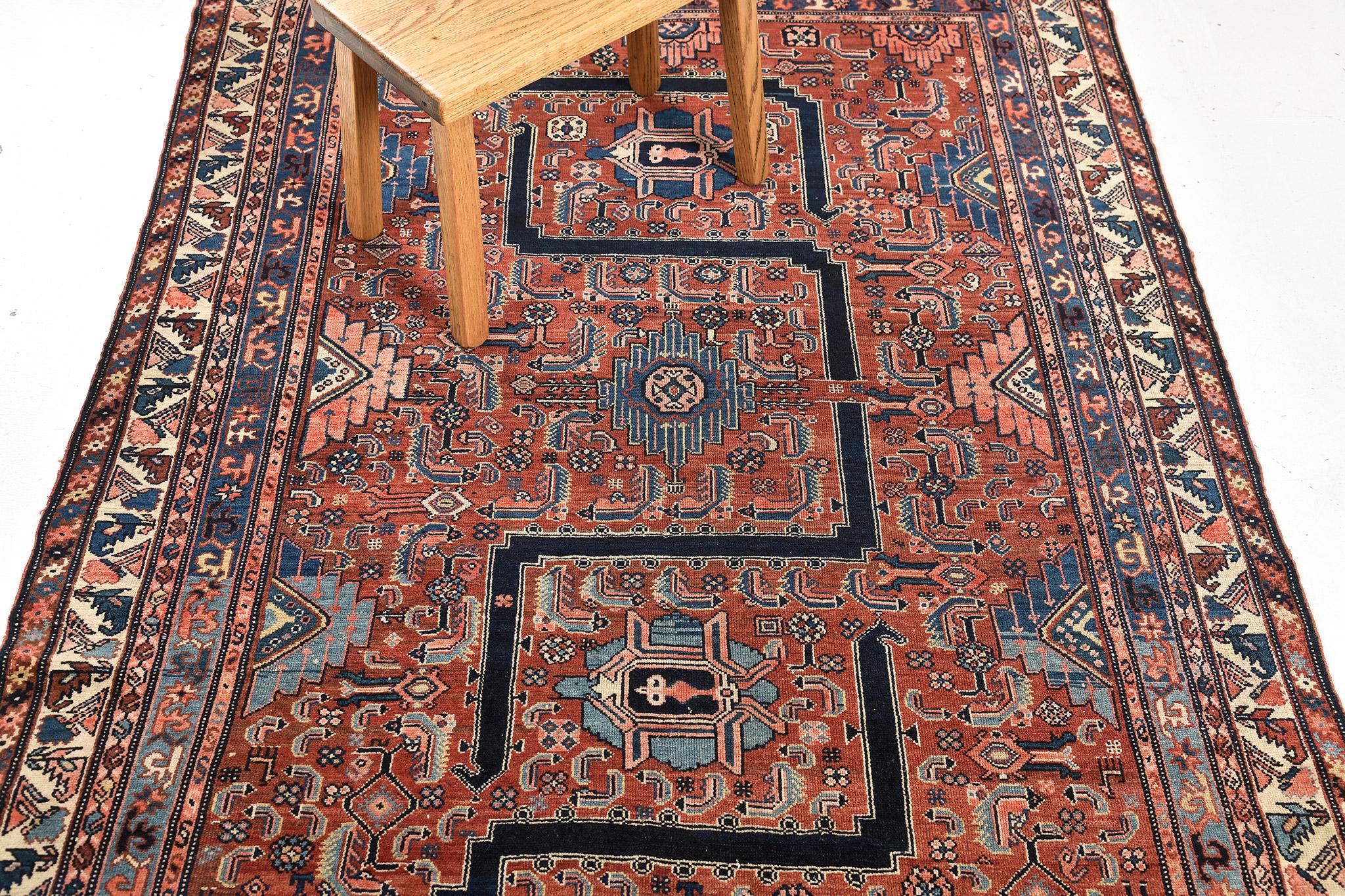 Wool Mehraban Antique Persian Malayer 18174 For Sale