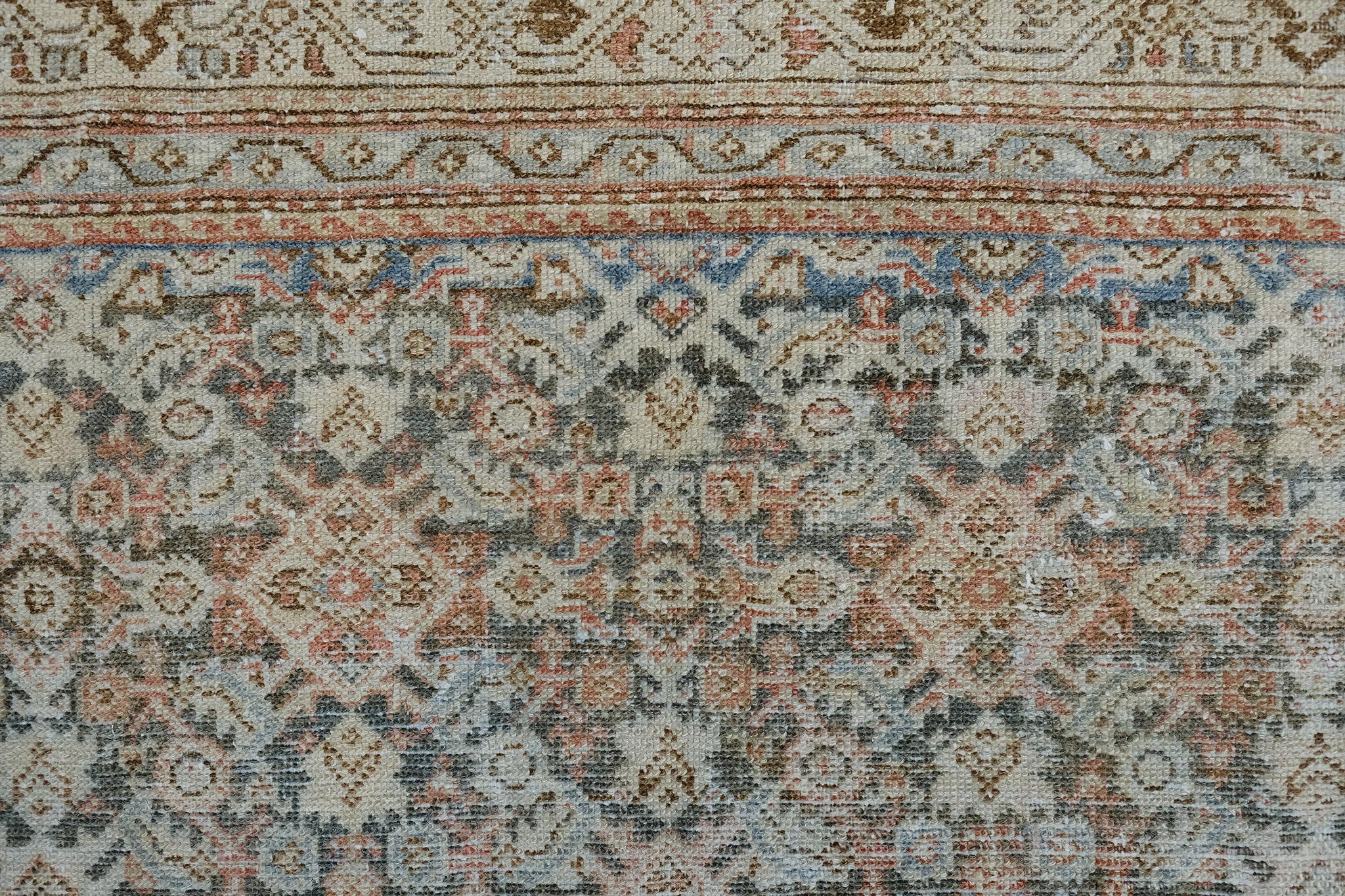 Hand-Knotted Mehraban Antique Persian Malayer For Sale