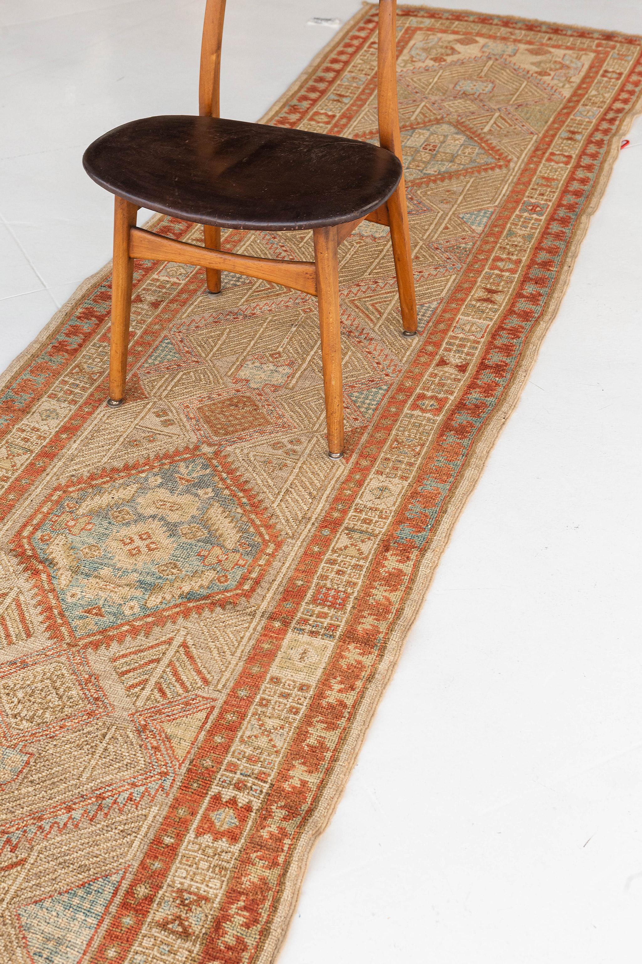 Hand-Knotted Mehraban Antique Persian Malayer Runner 19595 For Sale