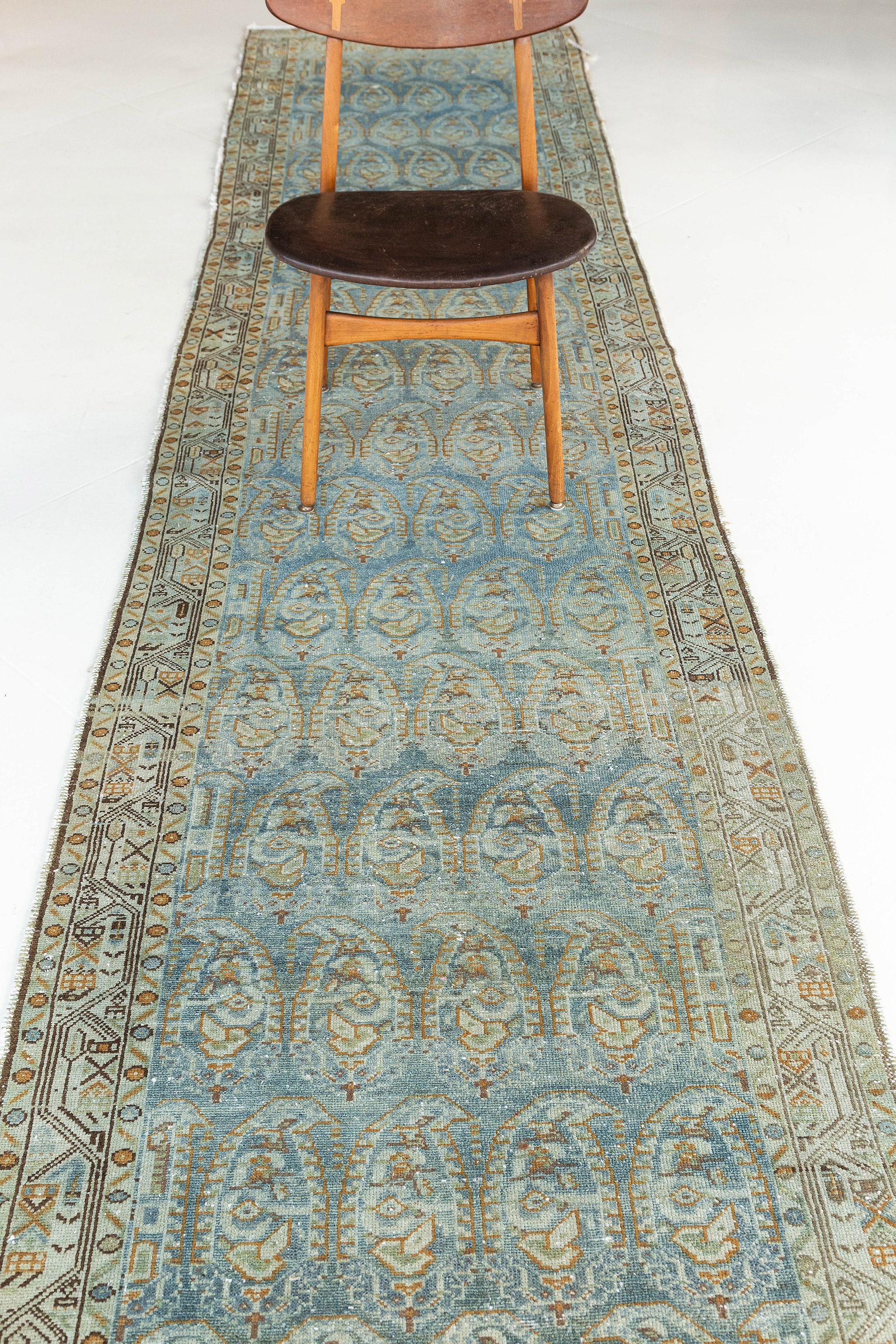 Hand-Knotted Mehraban Antique Persian Malayer Runner 25261 For Sale
