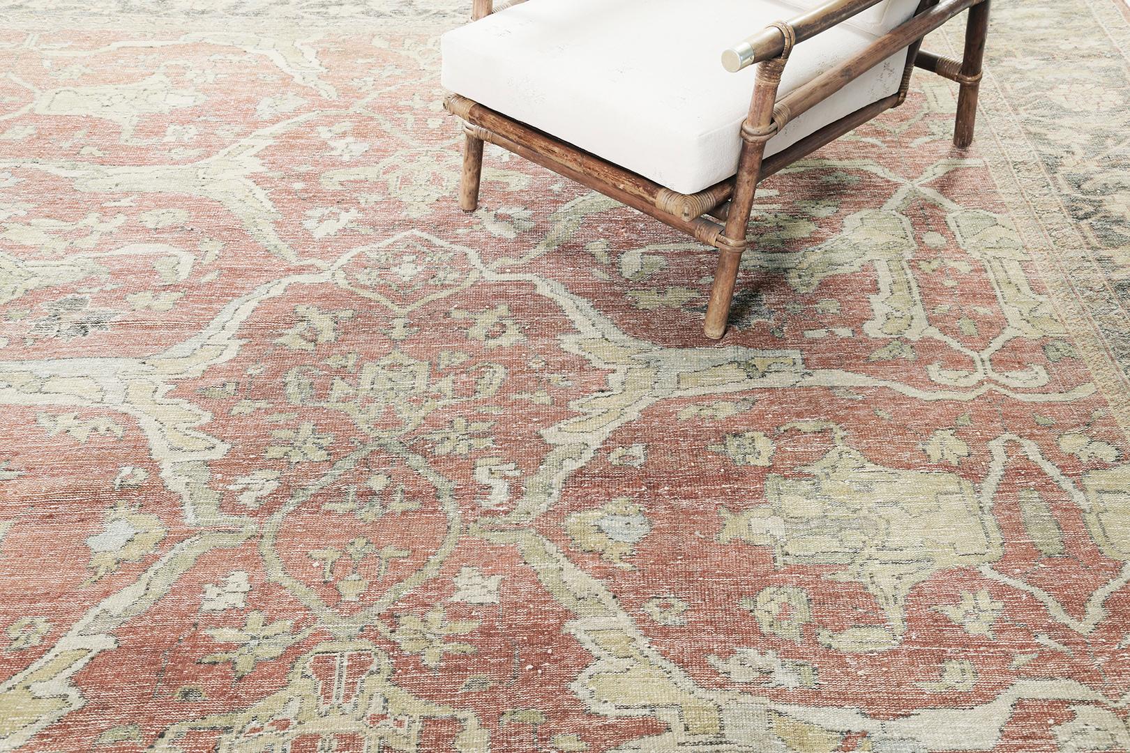 Hand-Knotted Mehraban Antique Persian Sultanabad For Sale