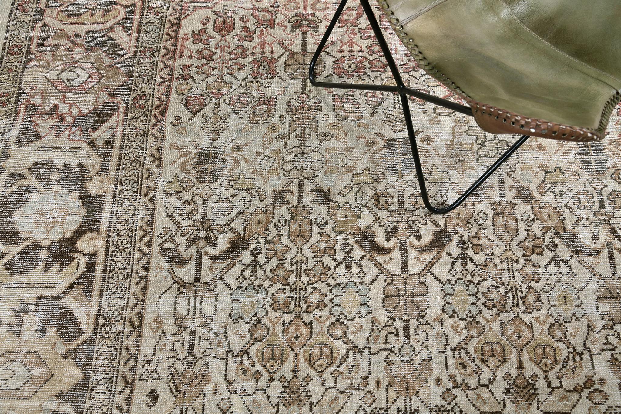 Hand-Knotted Mehraban Antique Persian Sultanabad For Sale