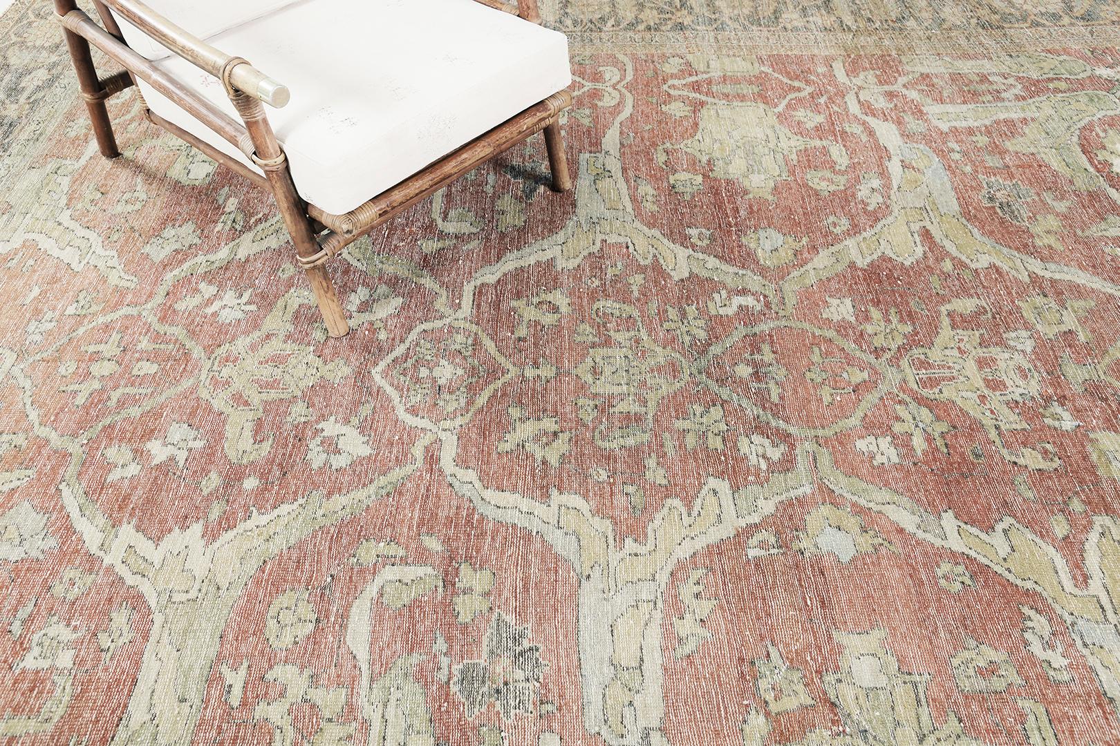 Wool Mehraban Antique Persian Sultanabad For Sale