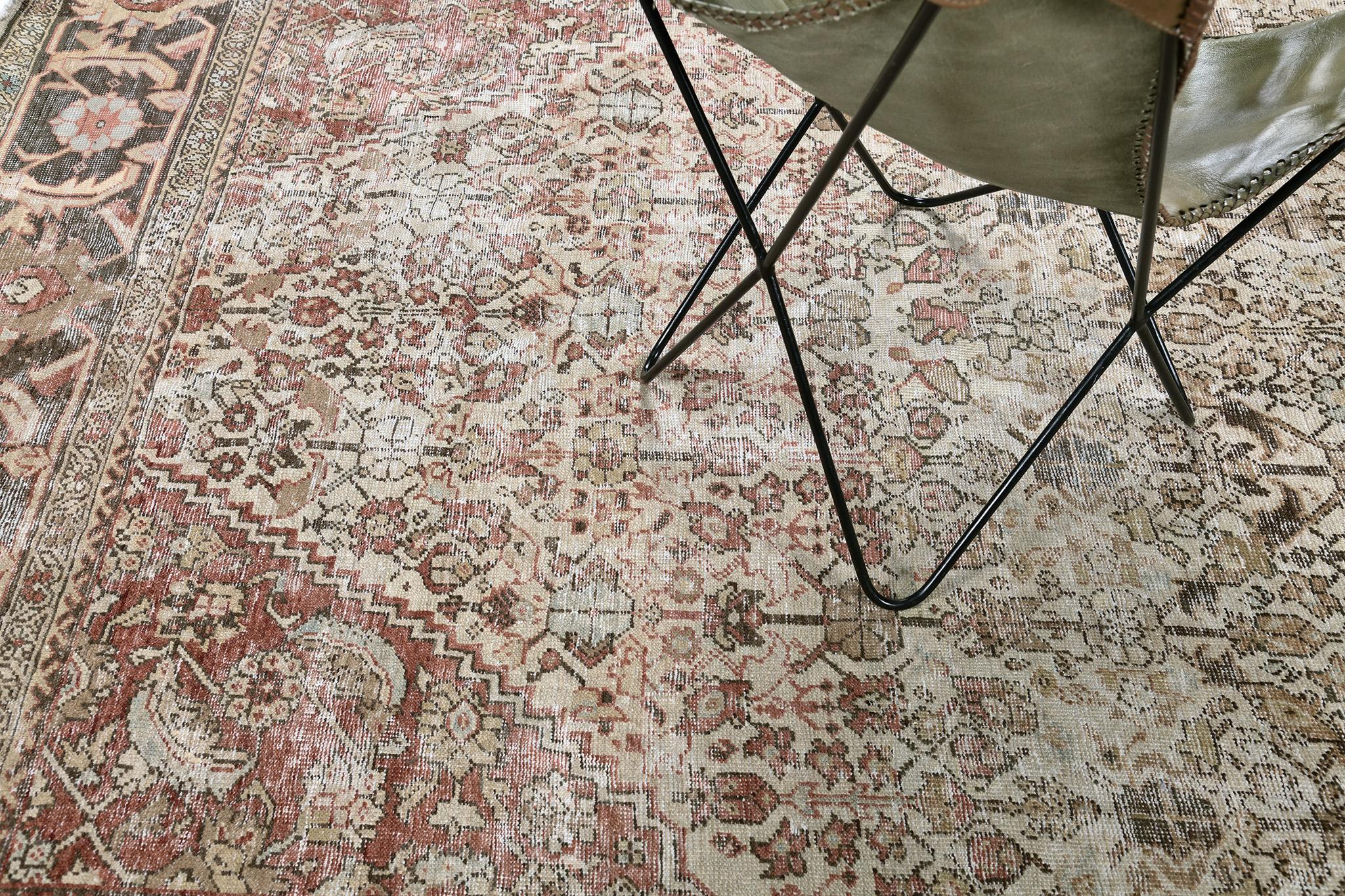 Wool Mehraban Antique Persian Sultanabad For Sale