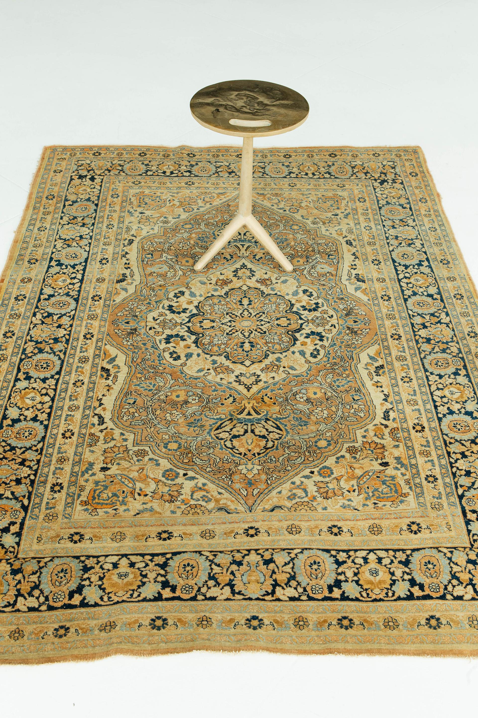 Hand-Knotted Mehraban Antique Persian Tabriz Circa 1890 For Sale