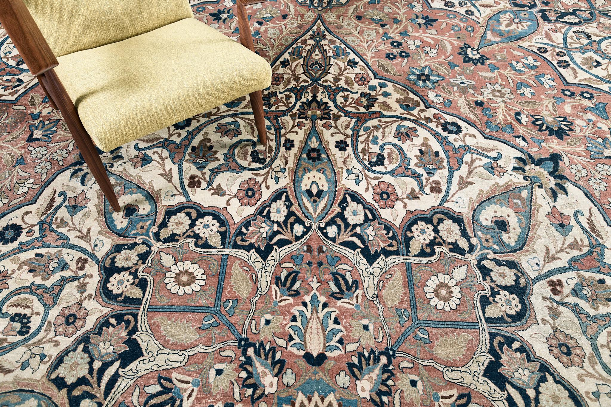 Annodato a mano Mehraban Antico Tabriz Persiano Circa 1900 in vendita