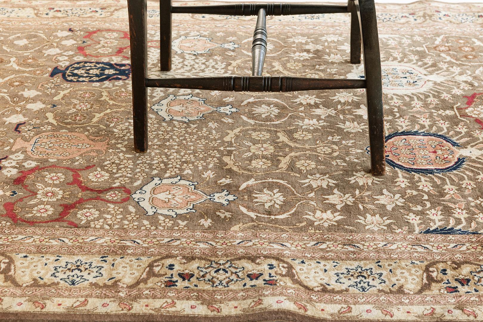 A dynamic and vintage in every way, this genuine Persian antique rug is perfect for a whole host of applications. Ideally, it will make any hallway into the focal point of the home. A series of motifs and symbols added a luxury vibe and