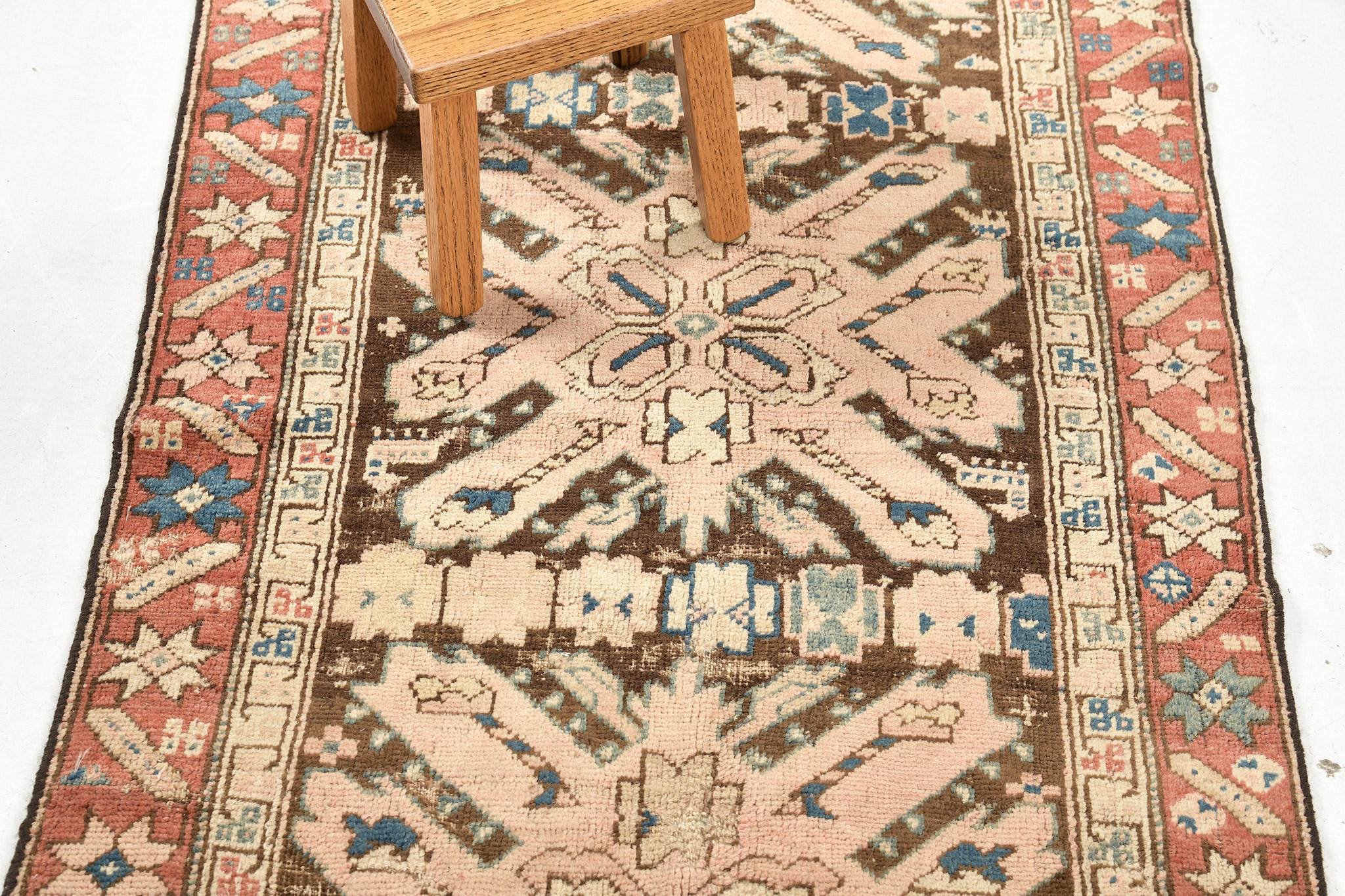 Mehraban Antique Russian Gharabagh Runner In Good Condition For Sale In WEST HOLLYWOOD, CA