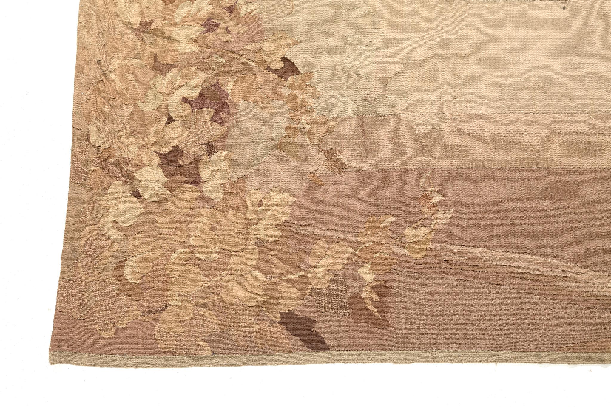 Mehraban Antique Square French Tapestry In Good Condition For Sale In WEST HOLLYWOOD, CA