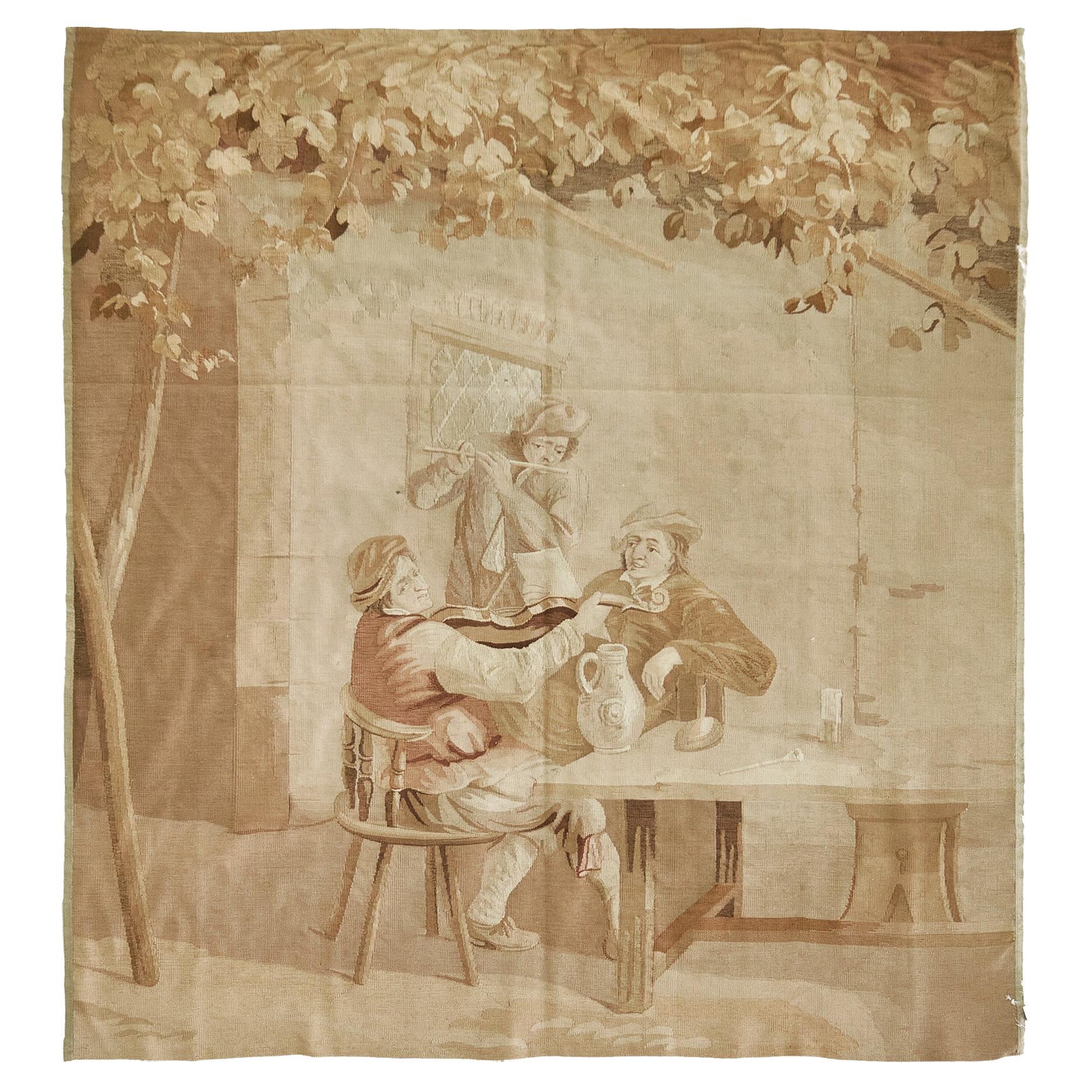 Mehraban Antiguo Tapiz Cuadrado Francés