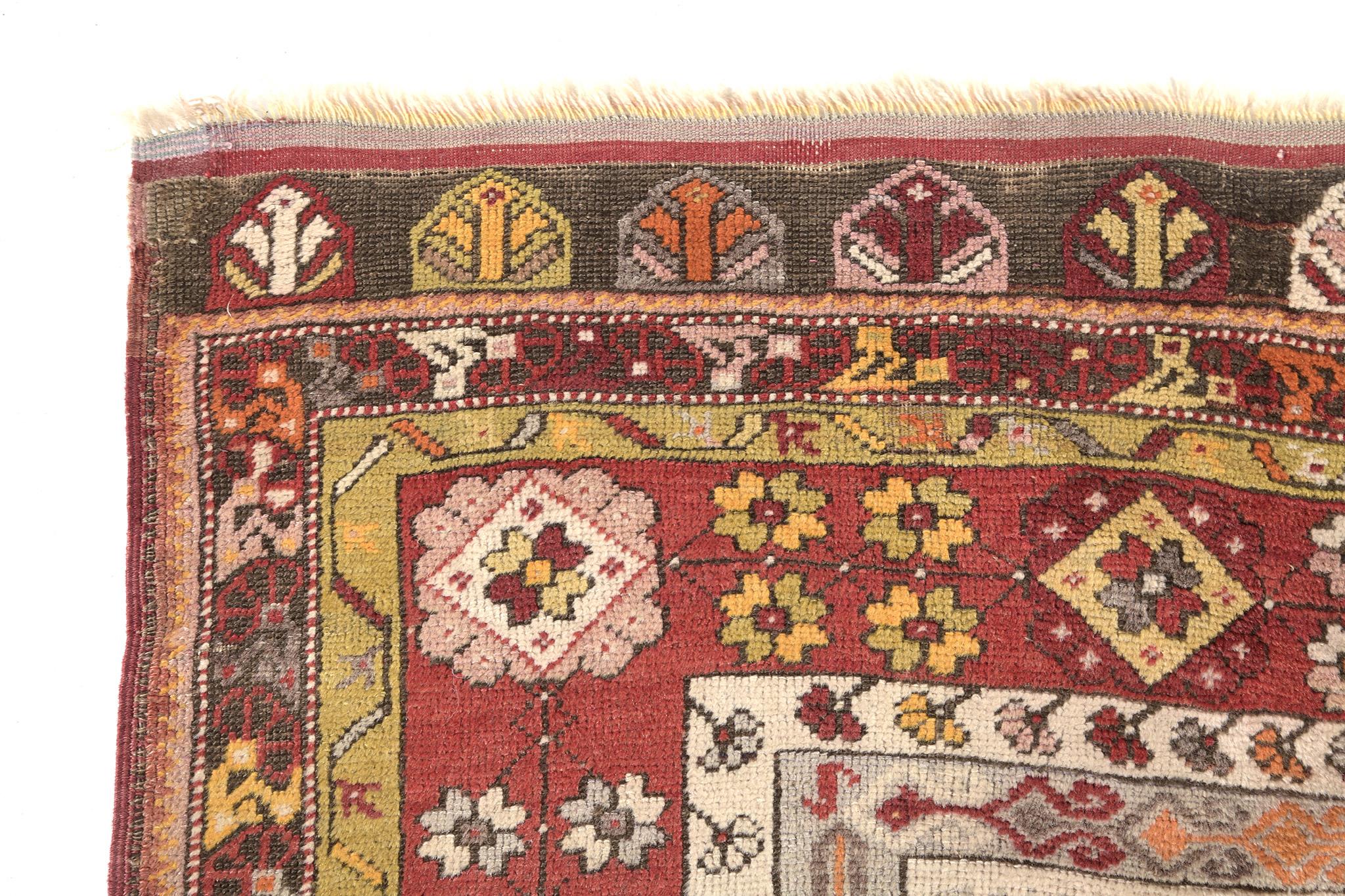 Hand-Knotted Mehraban Antique Turkish Anatolian Circa 1900s For Sale
