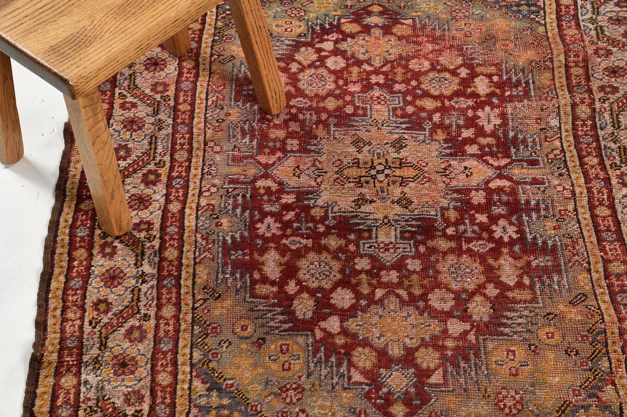 Early 20th Century Mehraban Antique Turkish Oushak Rug For Sale