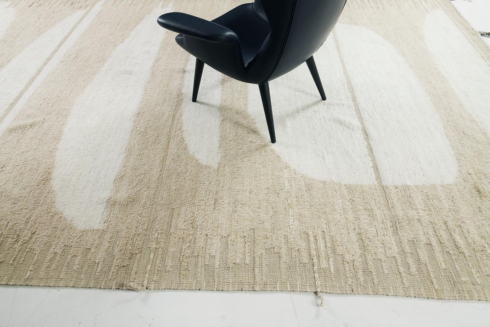 Baddis’ displays fascinating elements featured along the khaki field that enhances the soothing character of this enchanting rug. This remarkable rug exhibits sophistication along its captivating minimalism. Mehraban's Atlas collection is noted for