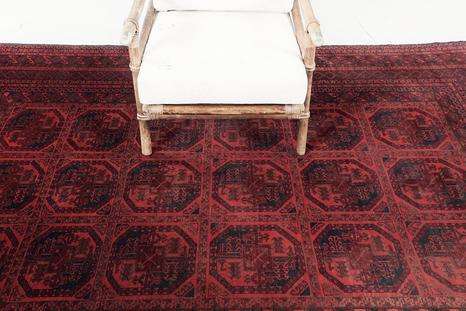 Mehraban Bokhara Design Rug In New Condition For Sale In WEST HOLLYWOOD, CA
