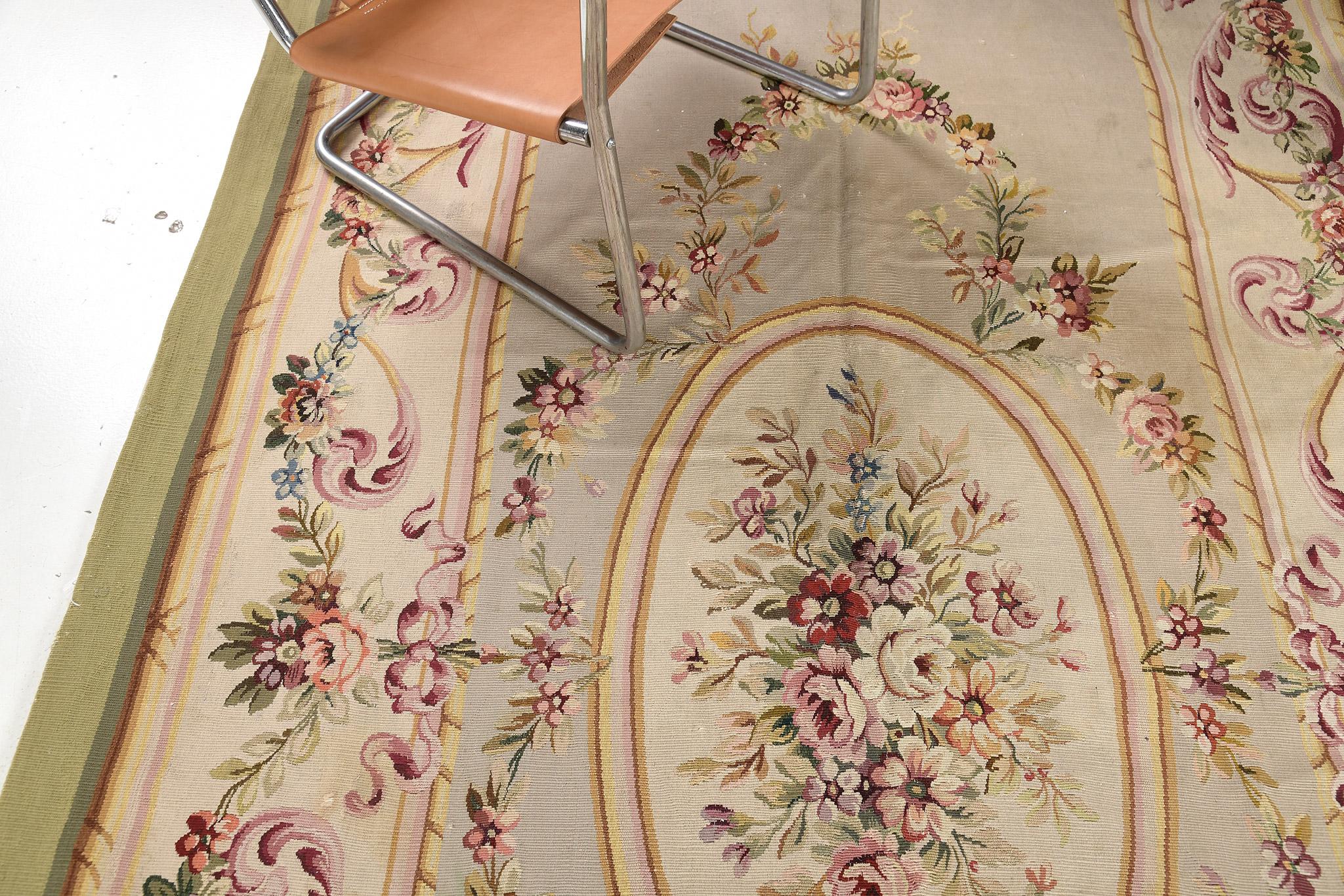 Mehraban Chinese Aubusson Flat Weave In New Condition In WEST HOLLYWOOD, CA