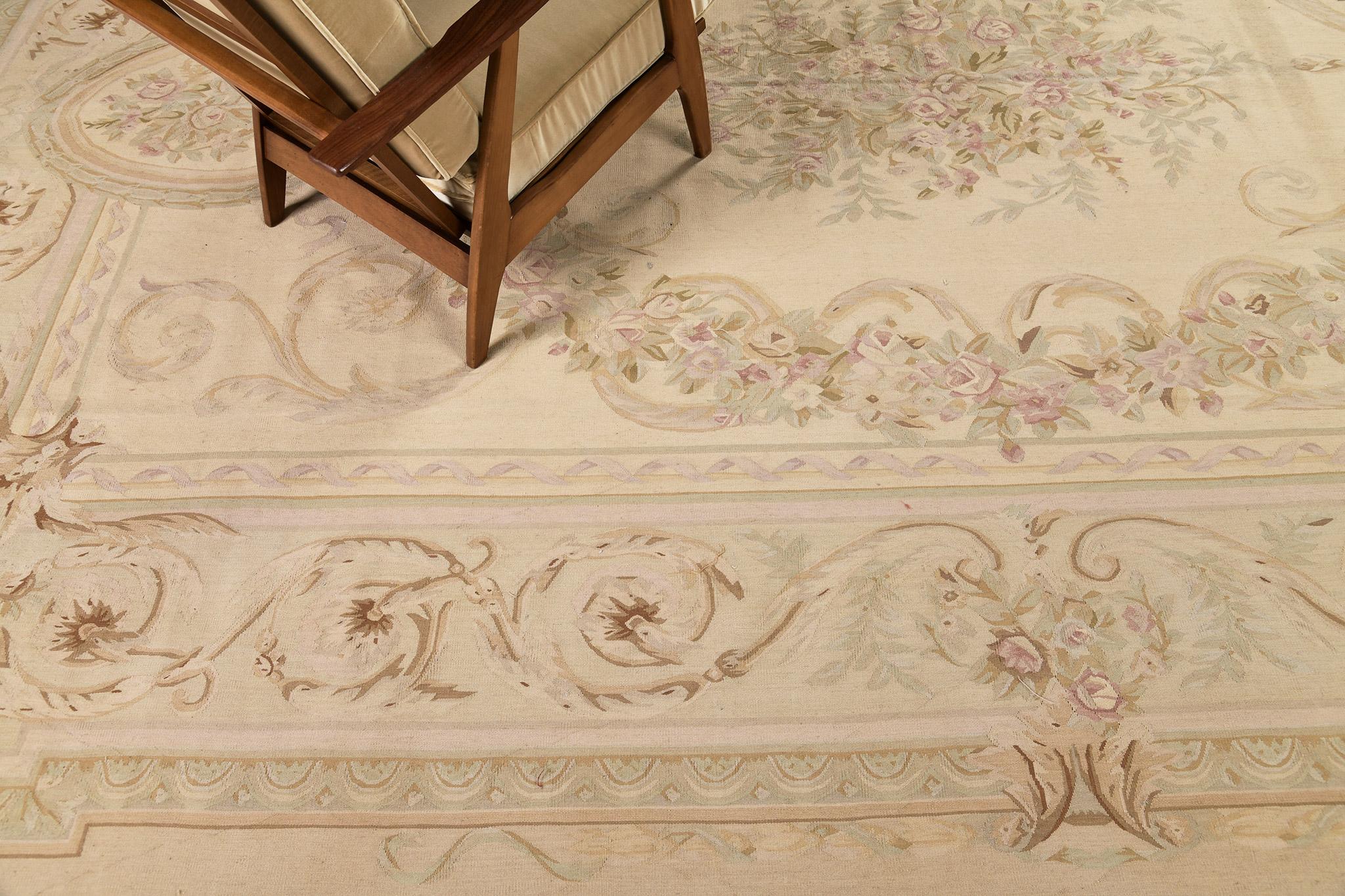 Mehraban Chinese Aubusson Flat Weave For Sale 3