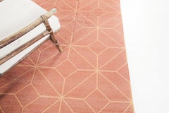 Mehraban Contemporary Flat-Weave Rug Cielo Collection Diamante Tangerine