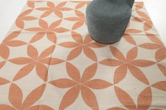 Mehraban Contemporary Flat-Weave Rug Cielo Collection Flora Tangerine