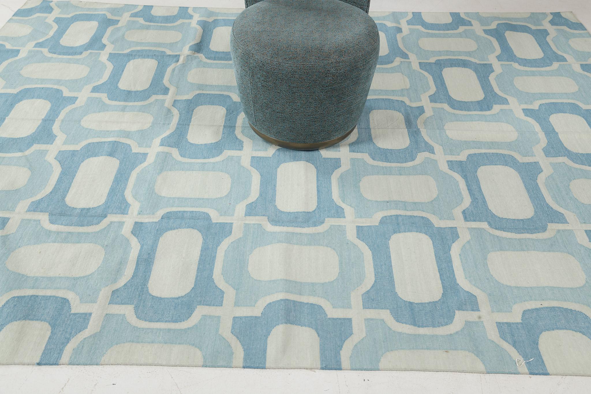 Hand-Knotted Mehraban Contemporary Flat-Weave Rug Cielo Collection For Sale