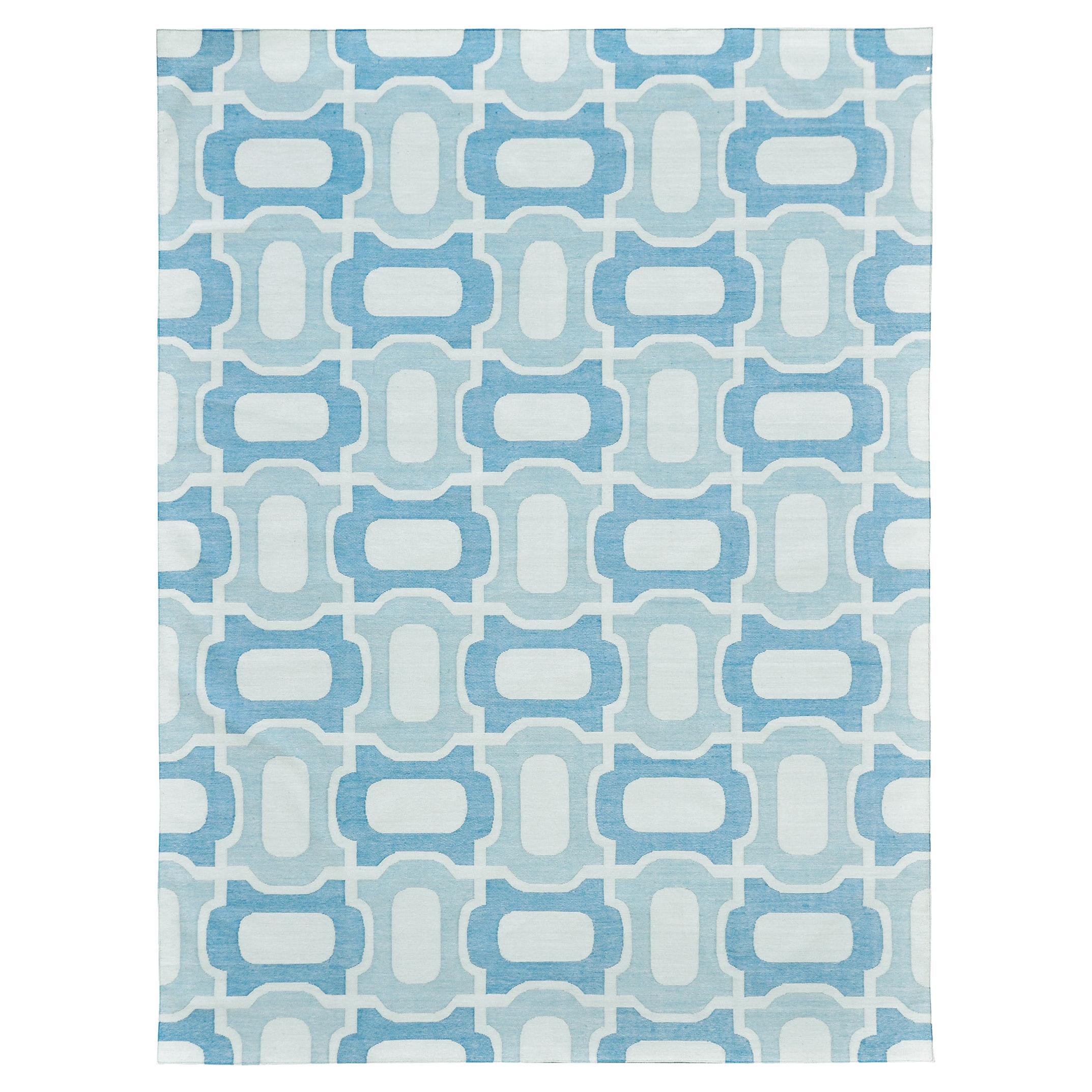 Mehraban Contemporary Flat-Weave Rug Cielo Collection For Sale