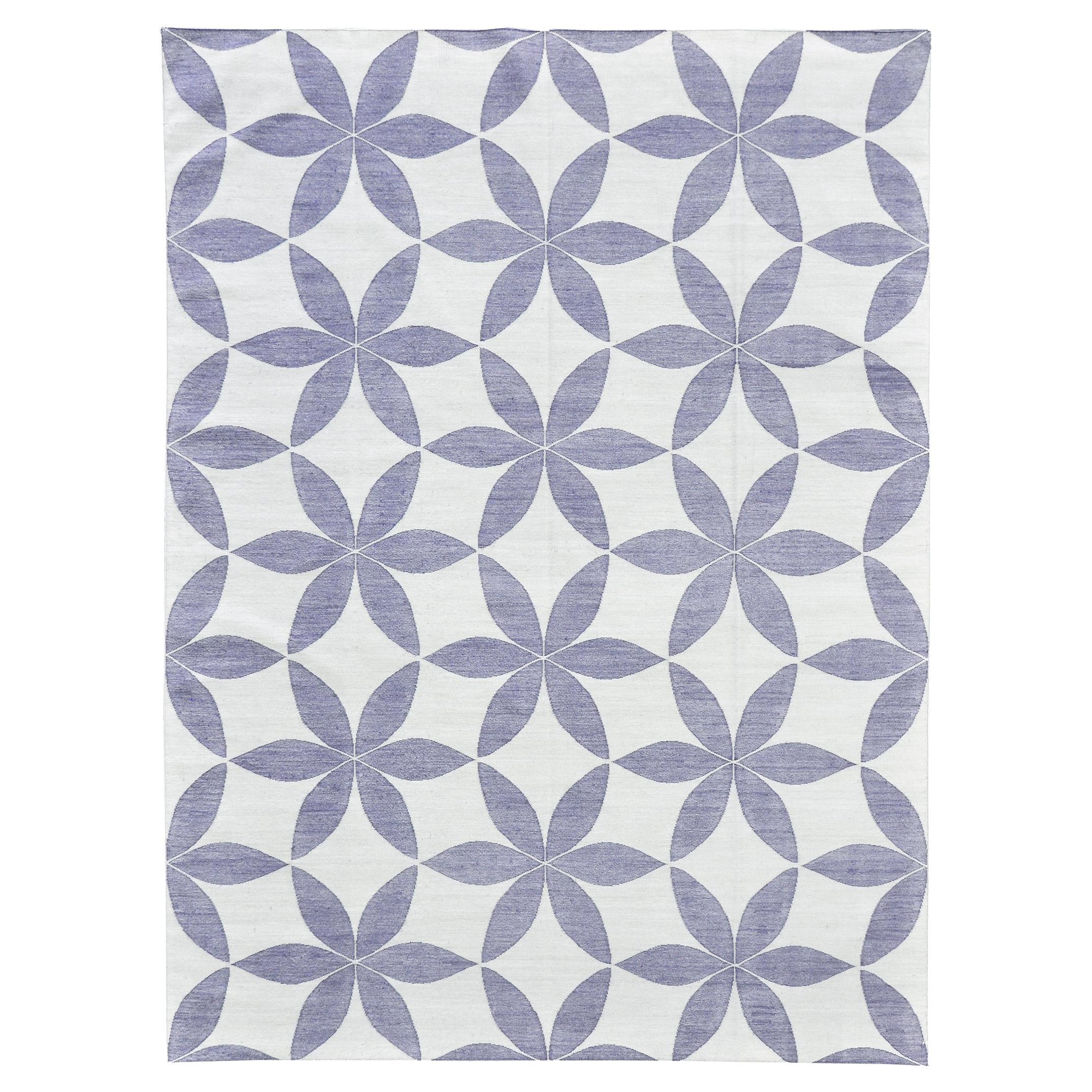 Mehraban Contemporary Flat-Weave Rug Cielo Collection For Sale