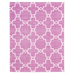 Mehraban Rugs contemporaneo a trama piatta Cielo Collection Hojas Fuchsine