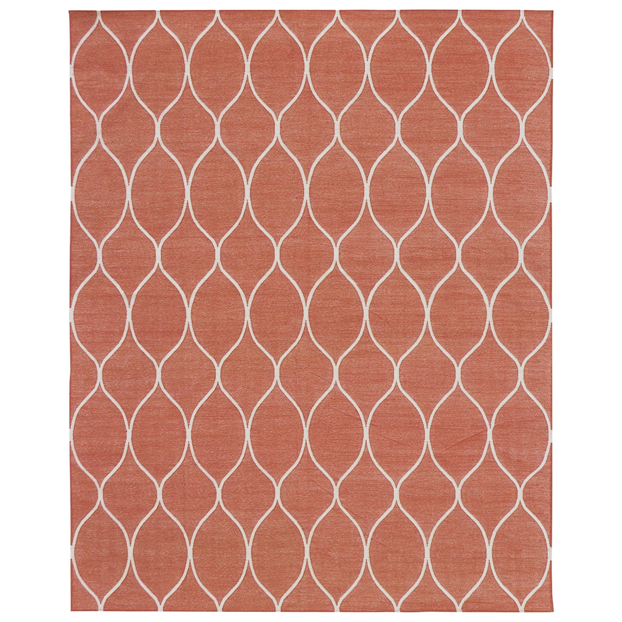 Mehraban Rugs contemporaneo a trama piatta Collezione Cielo Valla Tangerine