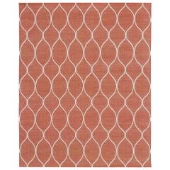 Mehraban Rugs contemporaneo a trama piatta Collezione Cielo Valla Tangerine