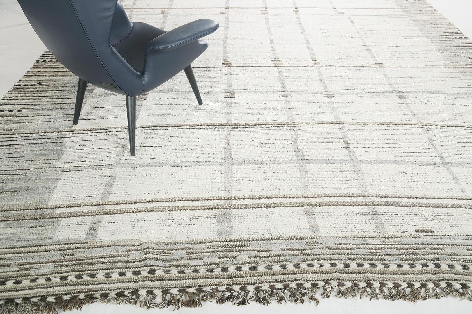 Dassin est un tissage de poils impressionnant et détaillé qui s'intègre parfaitement aux maisons modernes et contemporaines. La texture luxueuse de la conception neutre de l'ivoire et du café donne une ambiance fascinante et relaxante. La collection