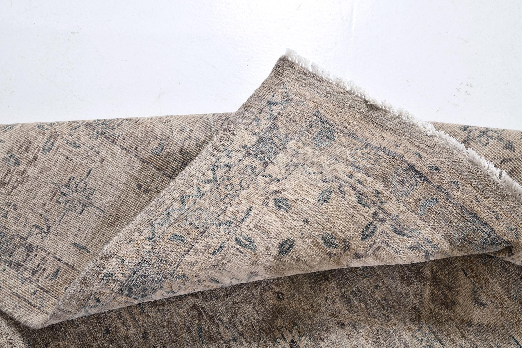 Hand-Knotted Mehraban Draachem, Seaside Standing For Sale
