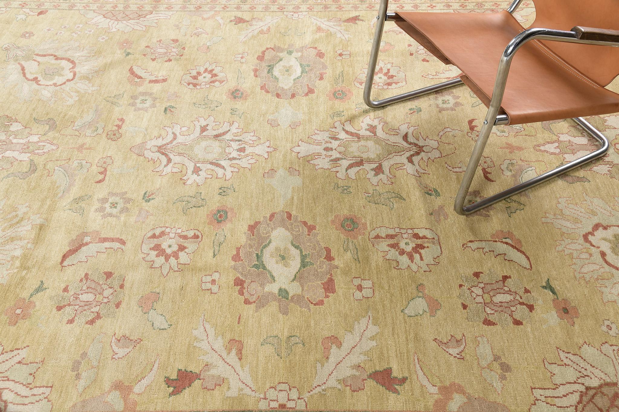 Laine Tapis Mehraban Egyptian Sultanabad Design Revival en vente