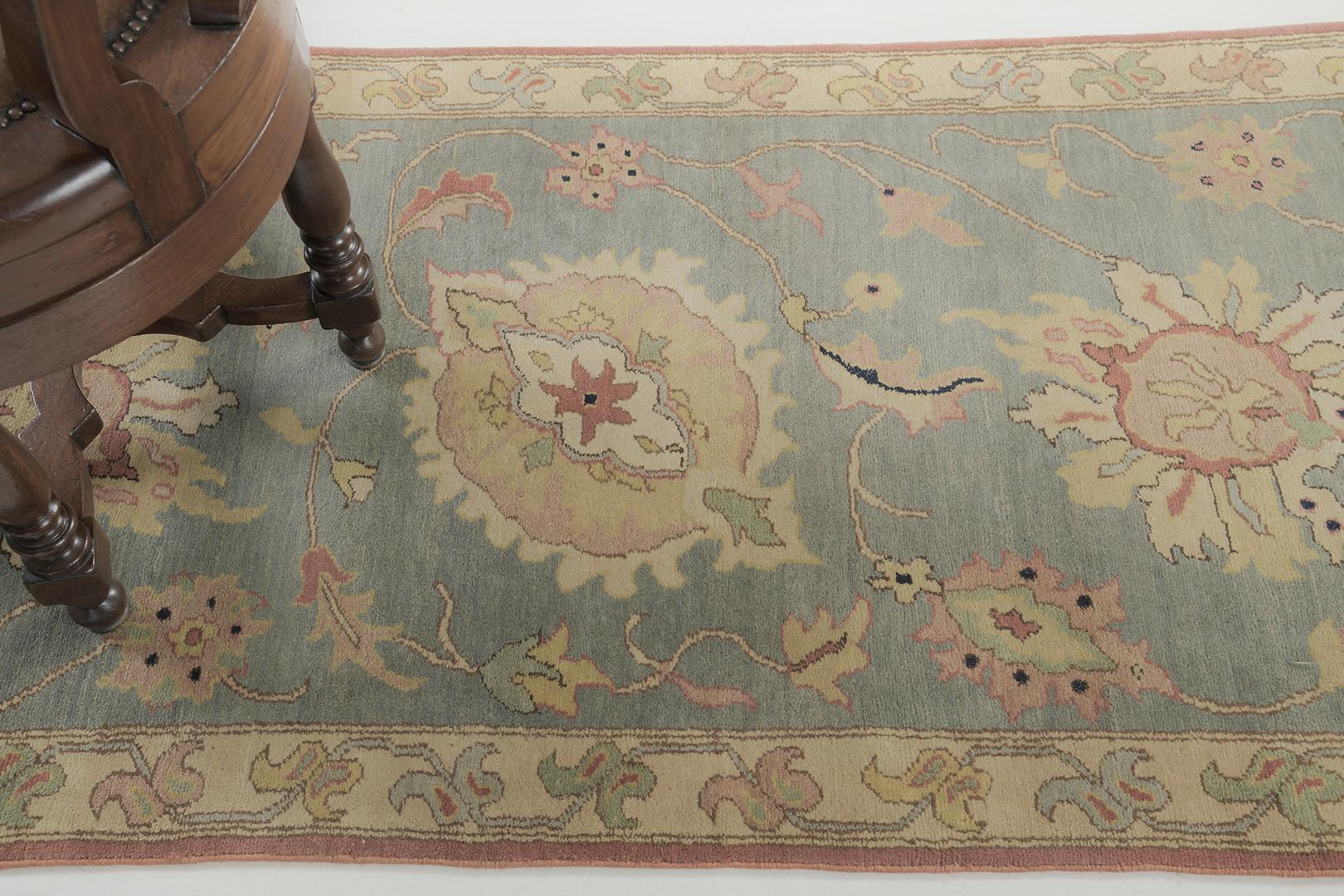Contemporary Mehraban Egyptian Sultanabad Design Revival Runner For Sale