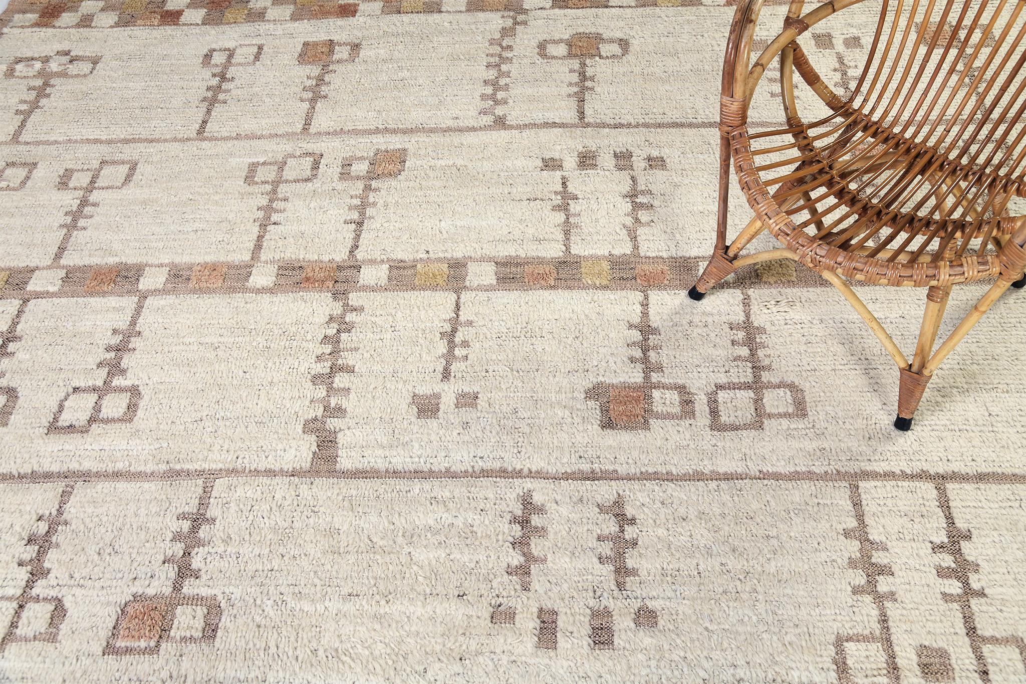 Hand-Knotted Mehraban Falt, Kust Collection Rug For Sale