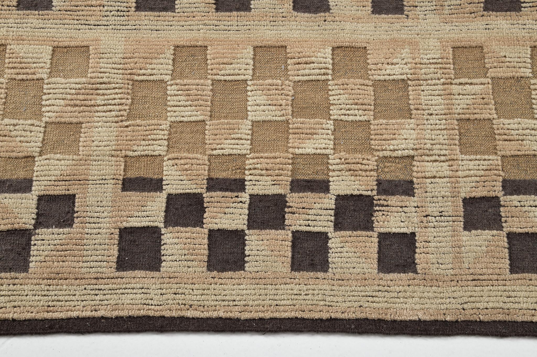 Revealing the panel design checkered motifs, Franc’ in Estancia Collection boasts its character and style. This captivating rug features stunning earthy toned shades in ombre effect of umber brown, tortilla and khaki. This rug creates an impressive