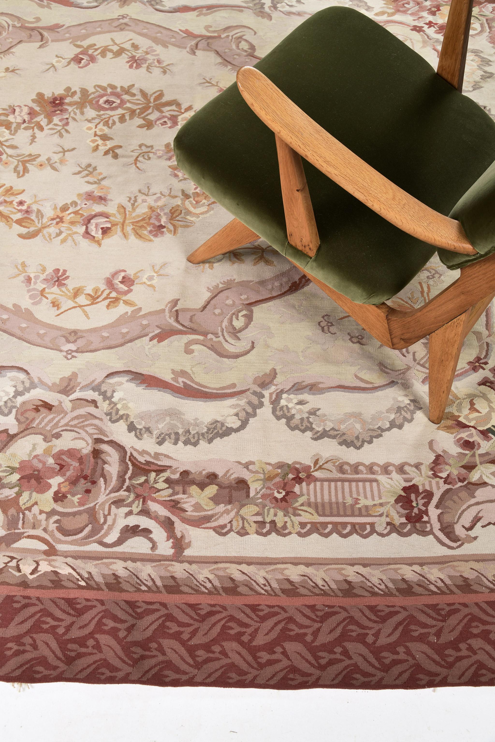 Mehraban Chinese Aubusson Rug For Sale 5