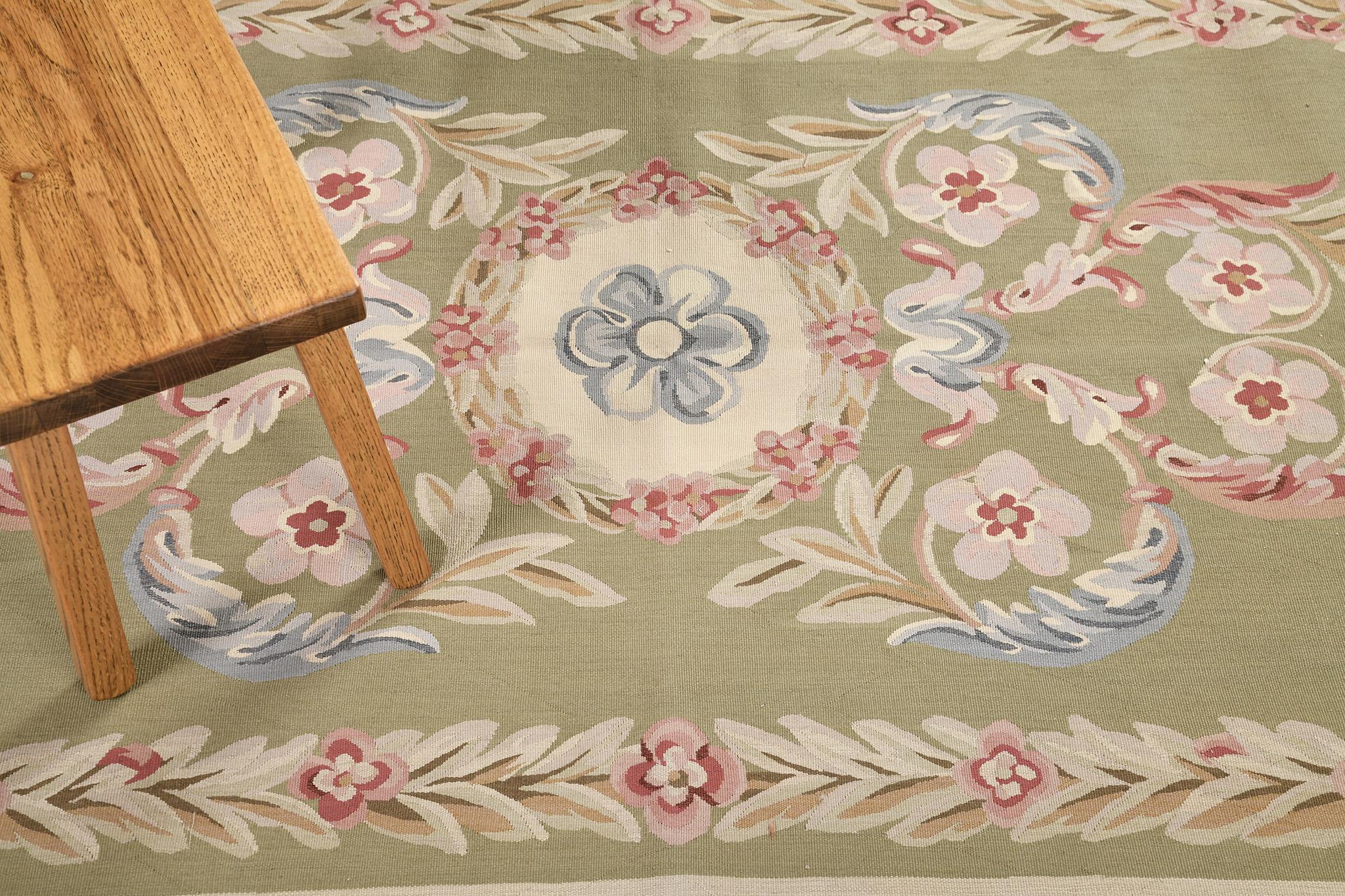 Contemporary Mehraban French Aubusson Rug For Sale