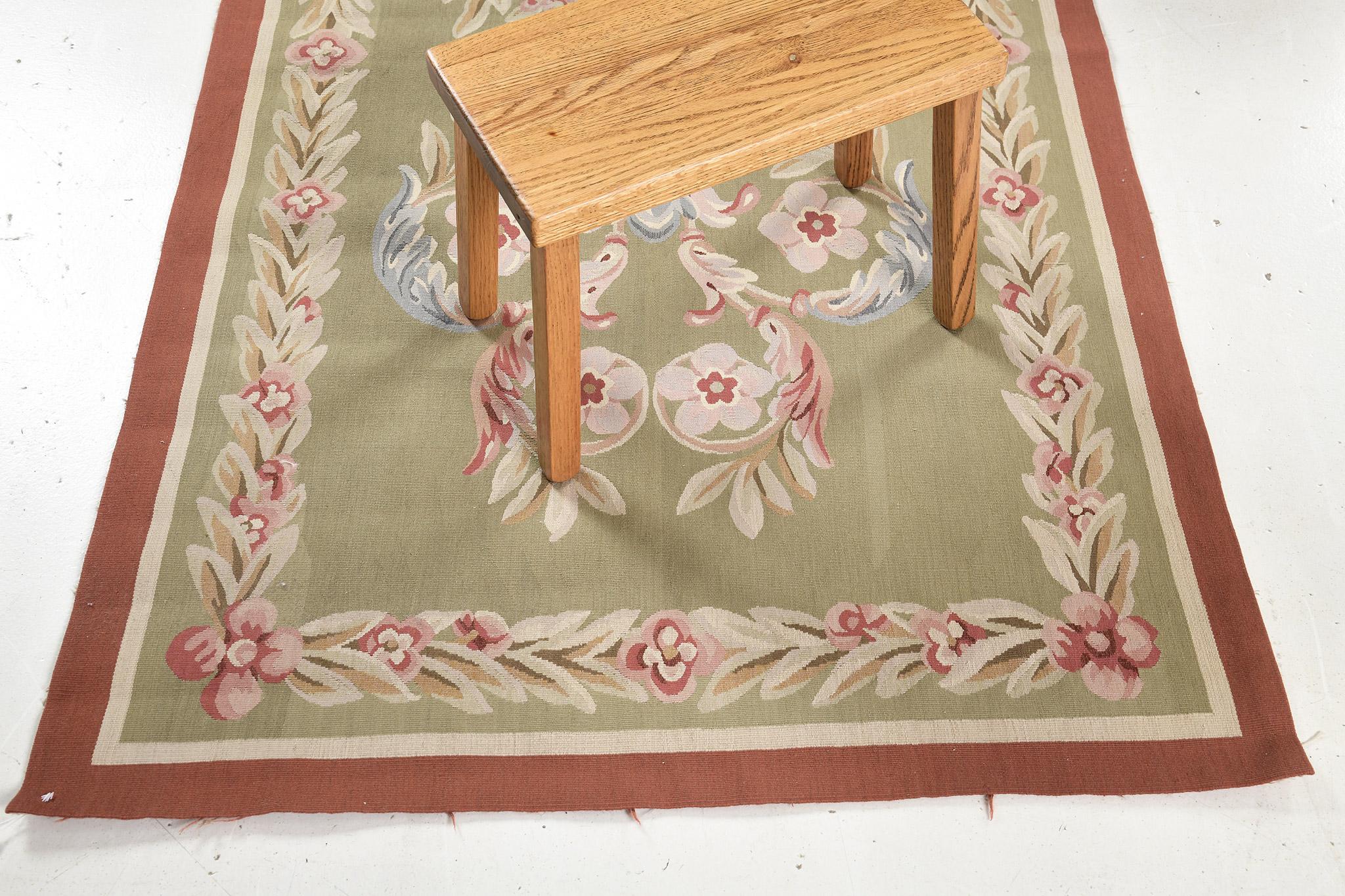 Mehraban Französischer Aubusson-Teppich (Wolle) im Angebot