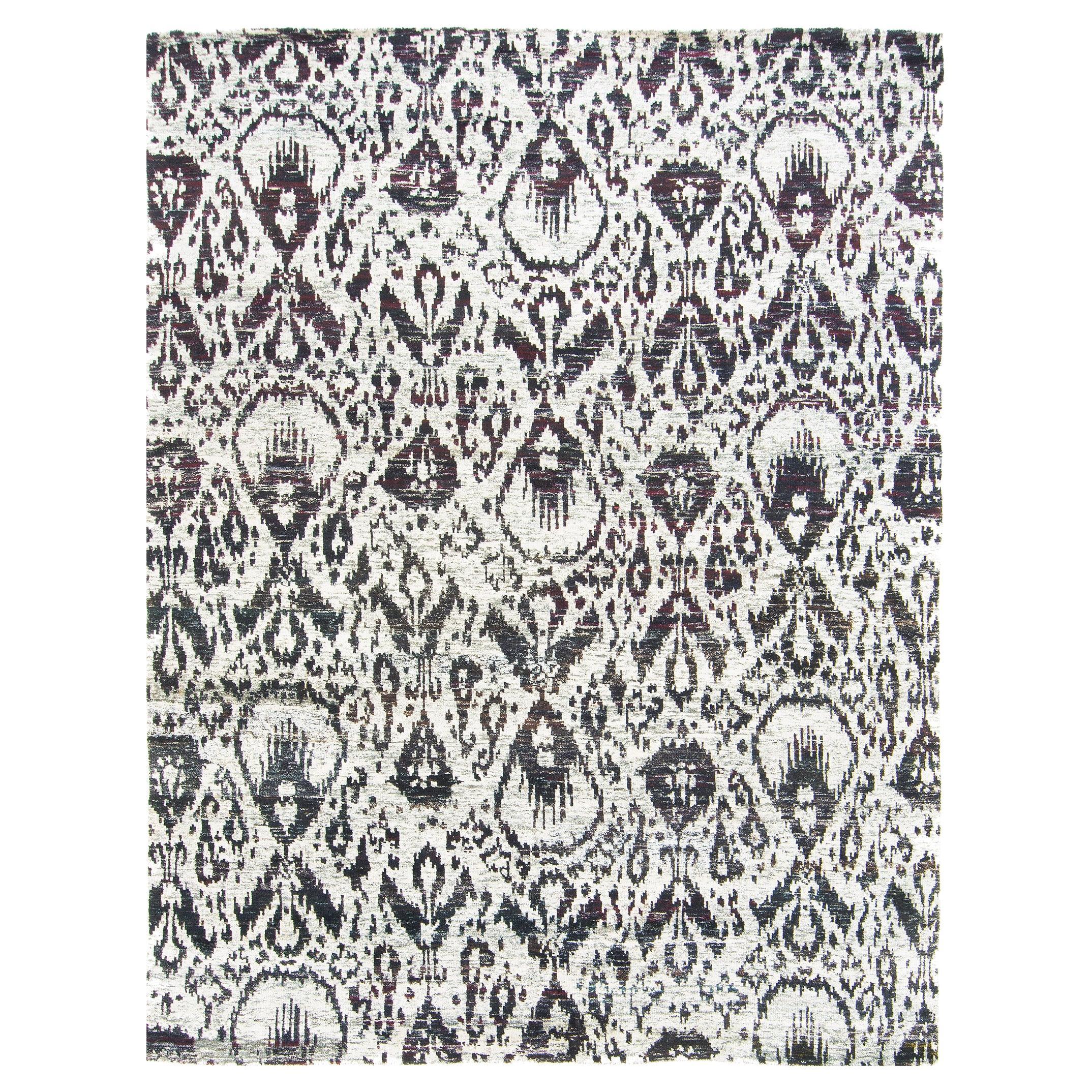 Mehraban Ikat Design Rug Sari Silk For Sale