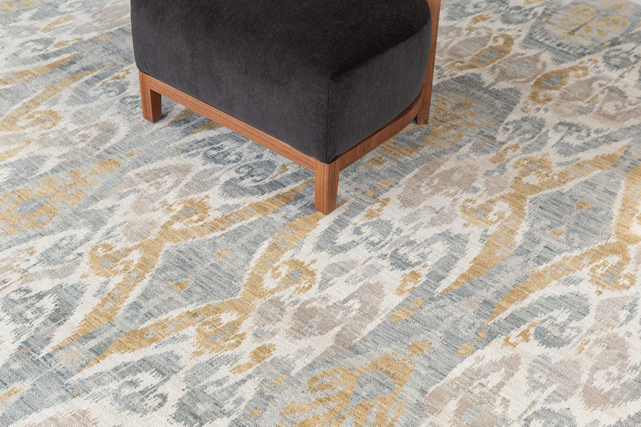 Mehraban Ikat Design-Teppich Tiraz (Wolle) im Angebot