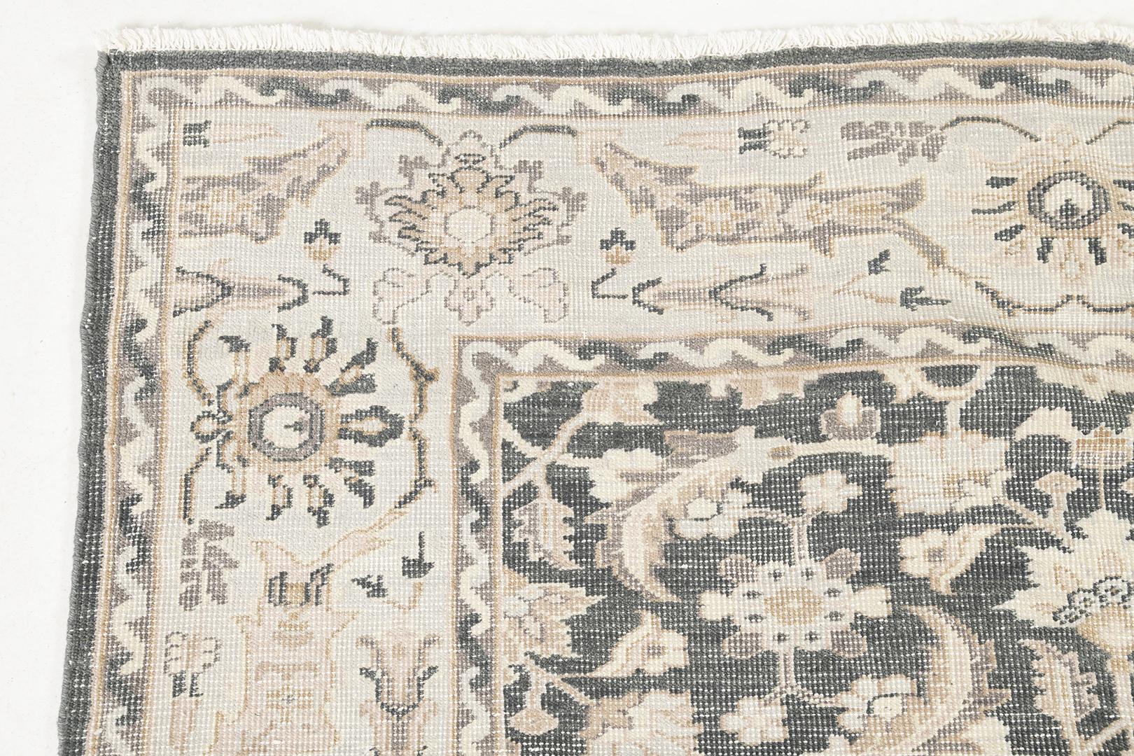 Khosh hall is a comprehensive-designed distressed rug from our Domicile collections. An oversized rug that can fit in your wide room spaces. A Series of symbolic motifs and elements are featured and flaunted in this rug. Get fascinated by our