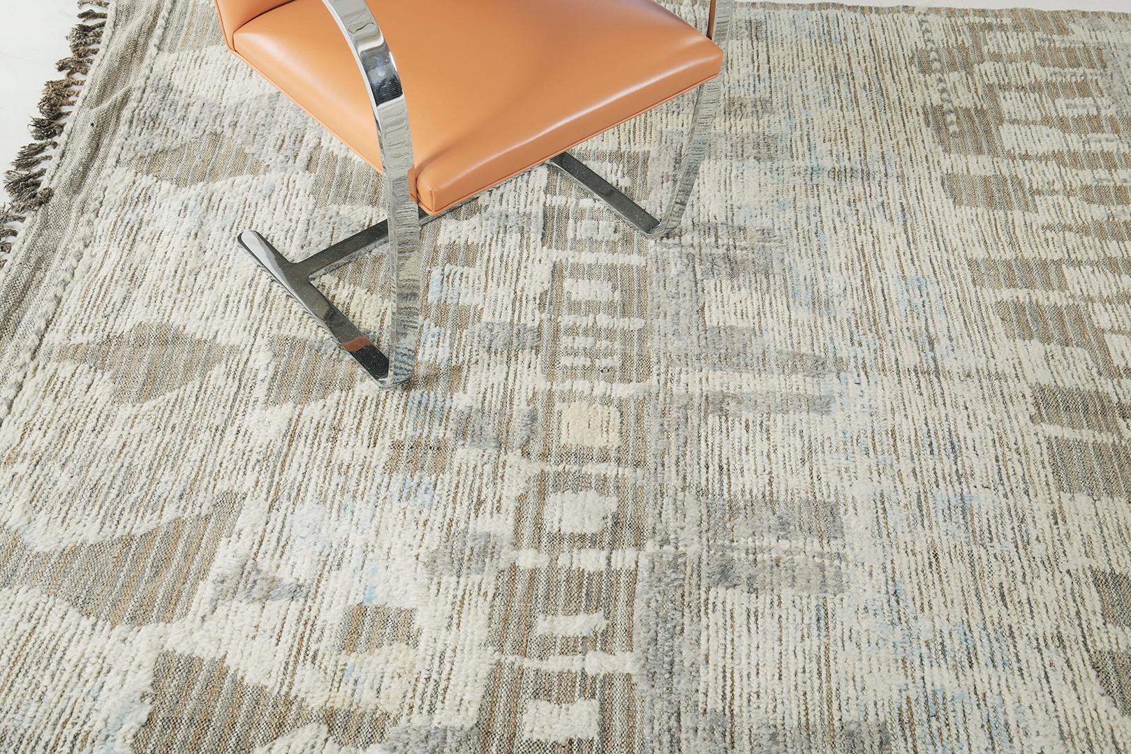 Lunja’ is inspired by Moroccan motifs that has depth and meaning on each and every detail incorporated on this mesmerizing rug. Rendered in the most soothing earth tones of ivory and taupe, this wonderful rug will definitely capture the viewer’s