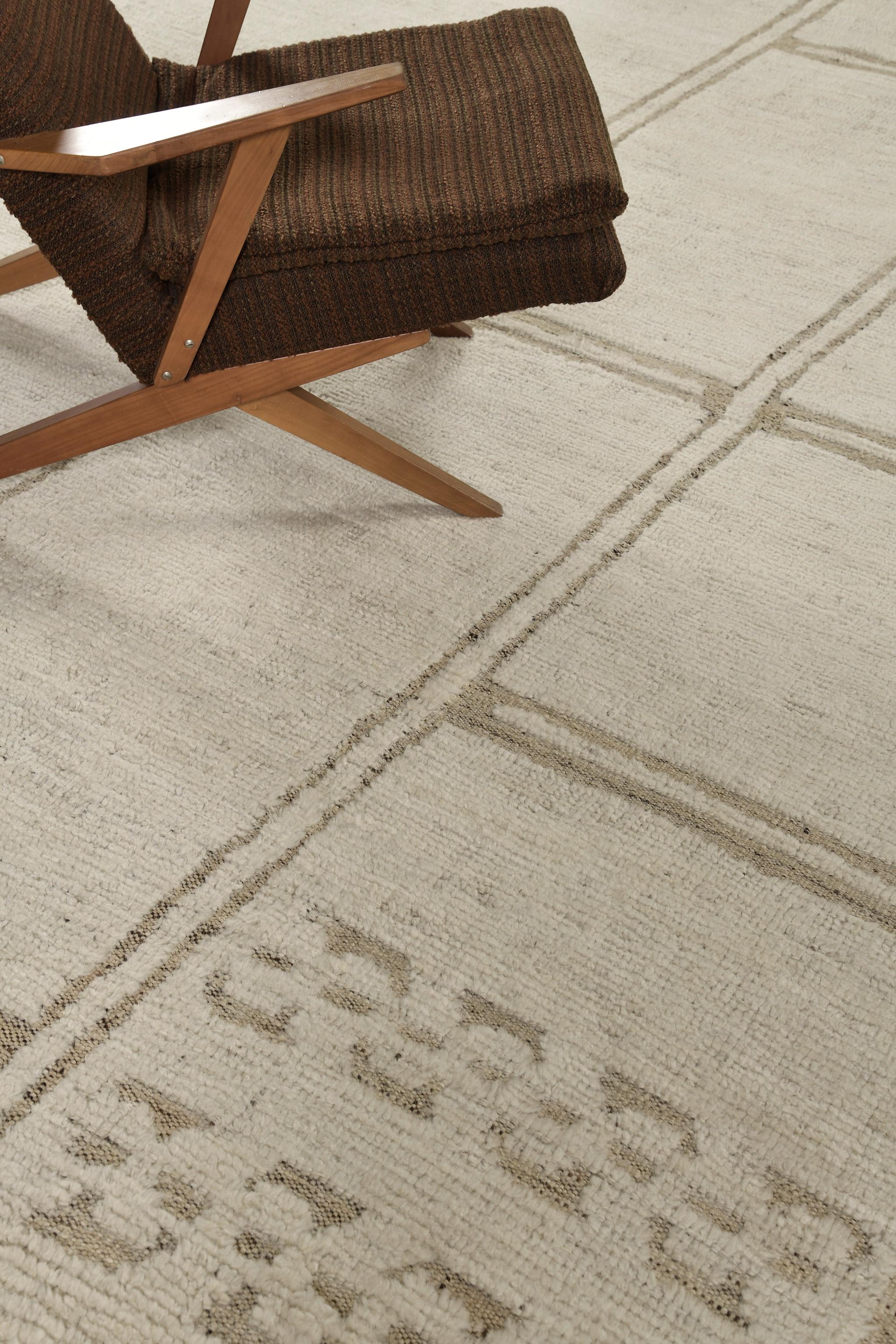 An oversized rug that features a geometric pattern that is well complemented by any modern contemporary interiors. Meddur is an embossed pile weave wool from our Nomad Collection. A masterpiece that can be passed on to the next generation.

Rug