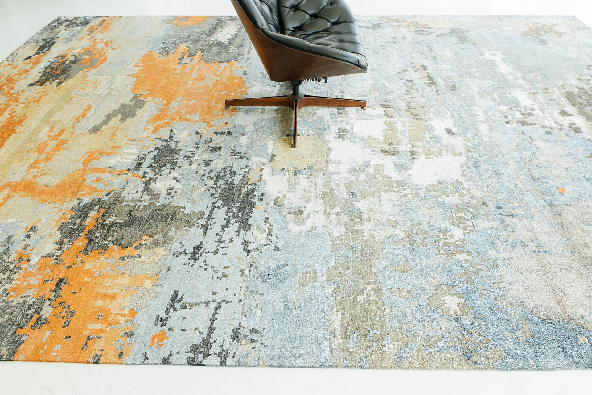 Mehraban Rugs dal design moderno in seta di bambù in rilievo FR1315 In condizioni Nuovo in vendita a WEST HOLLYWOOD, CA