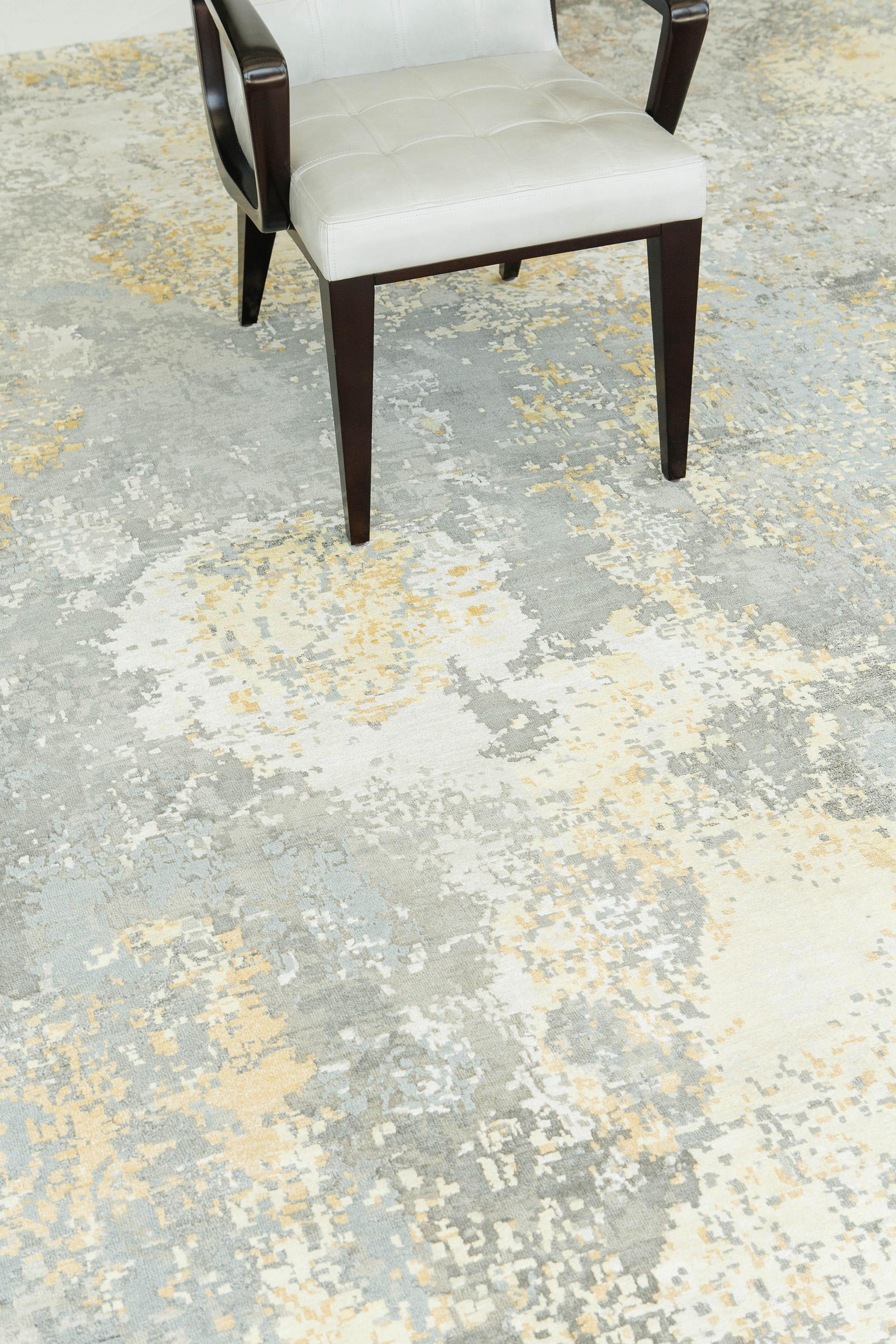 Wool Mehraban Modern Design Bamboo Silk Embossed Rug Mars For Sale