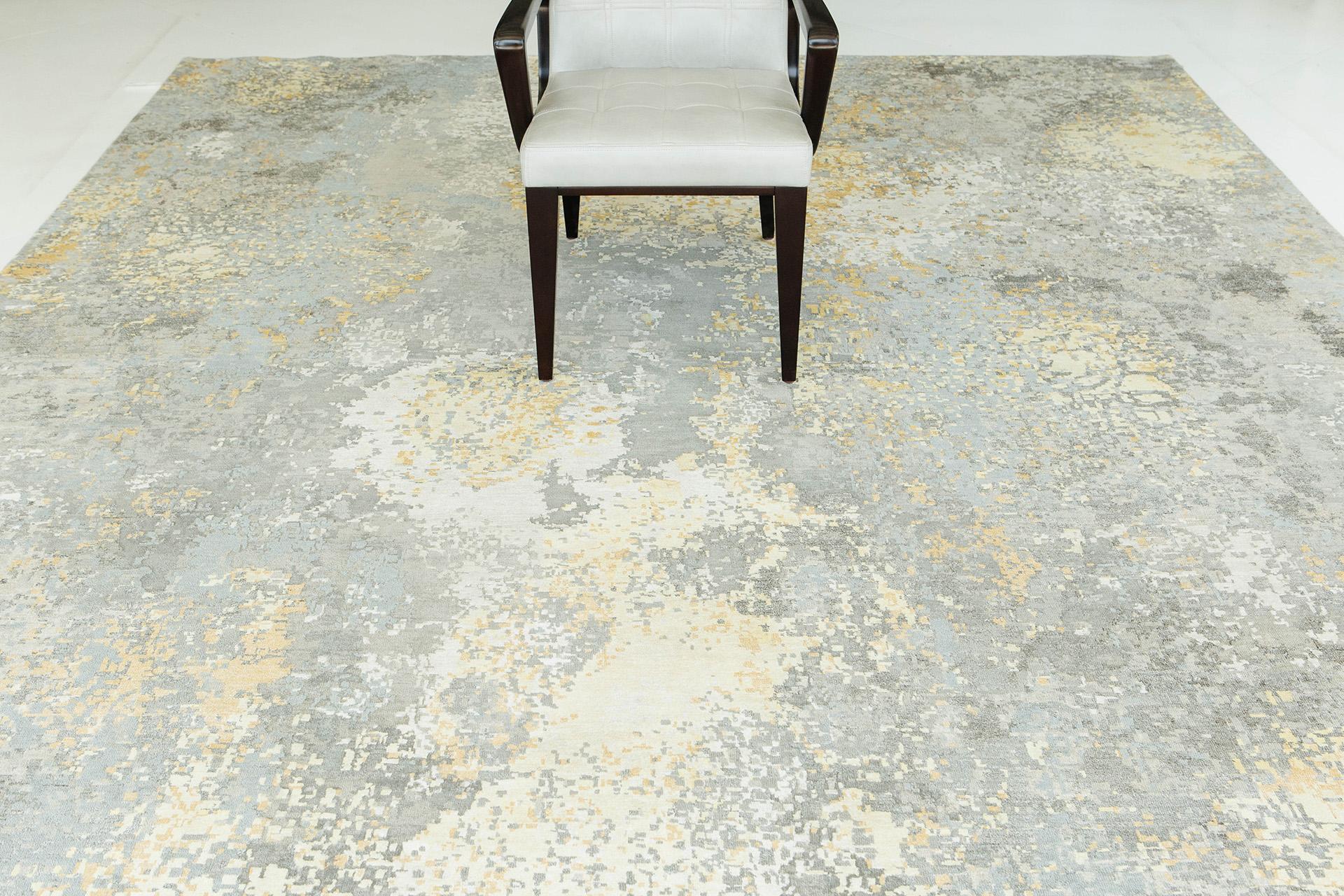 Mehraban Modern Design Bamboo Silk Embossed Rug Mars For Sale 1