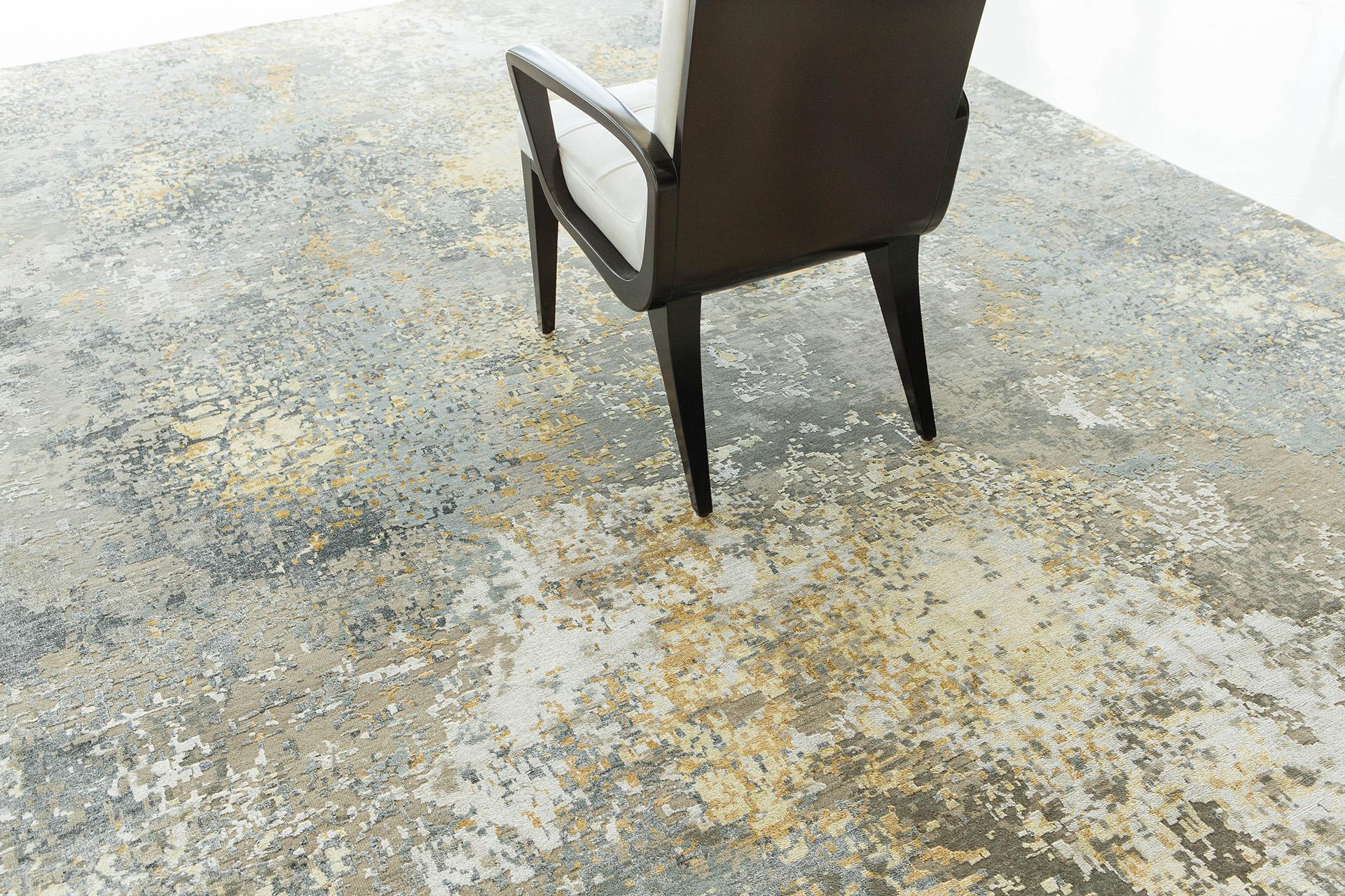 Mehraban Modern Design Bamboo Silk Embossed Rug Mars For Sale 2
