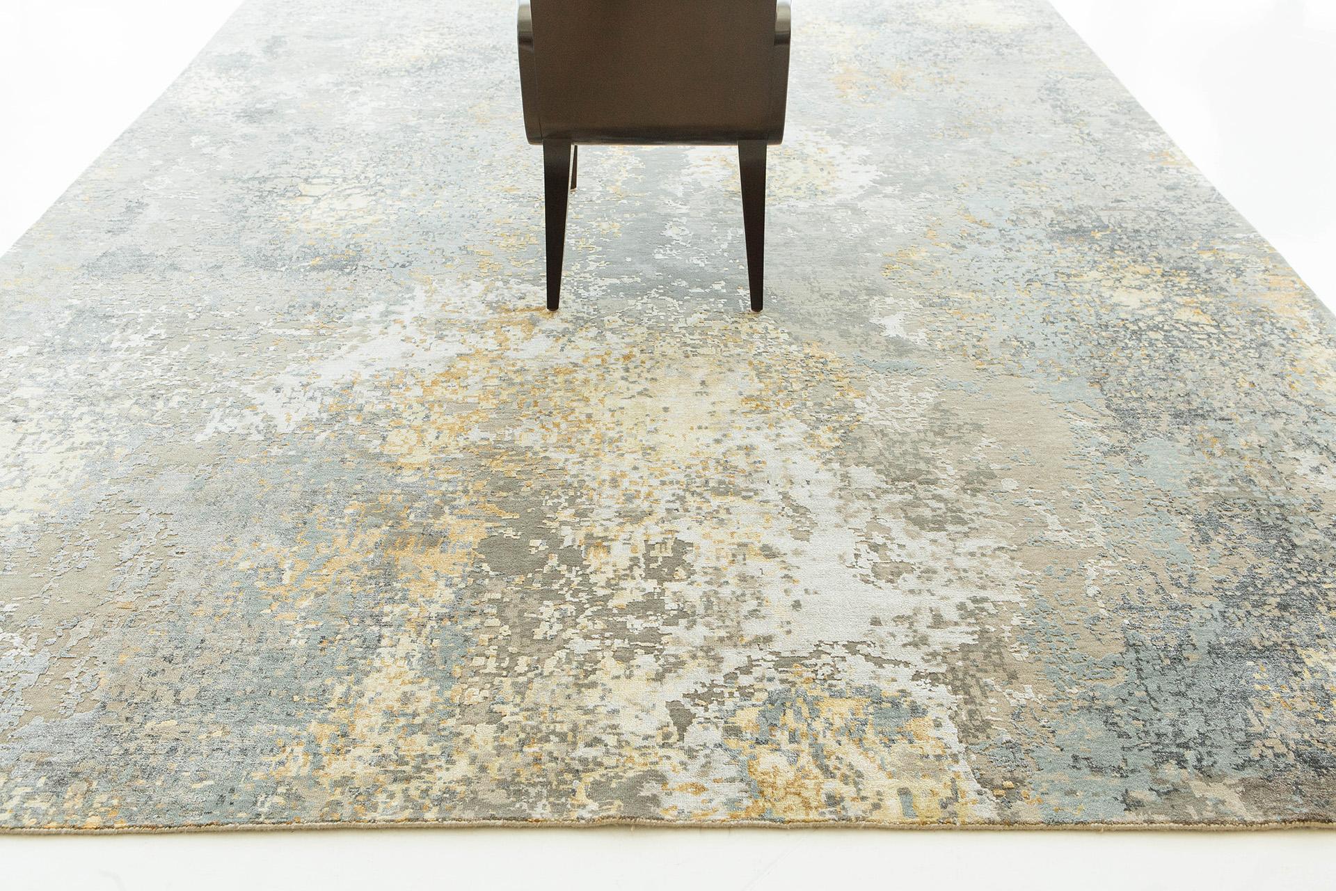 Mehraban Modern Design Bamboo Silk Embossed Rug Mars For Sale 3