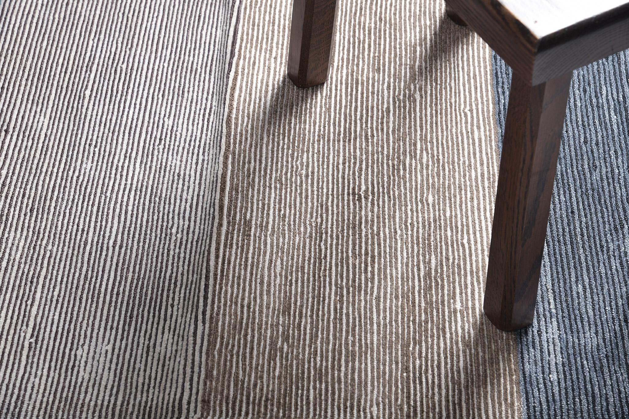 Mehraban Modern Design Bamboo Silk Ribbed Runner Vita In New Condition For Sale In WEST HOLLYWOOD, CA