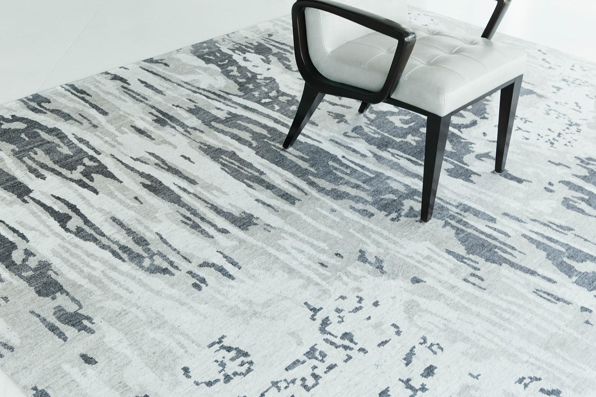 Mehraban Rugs, Tappeto in seta di bambù dal design moderno A1898 in vendita 3