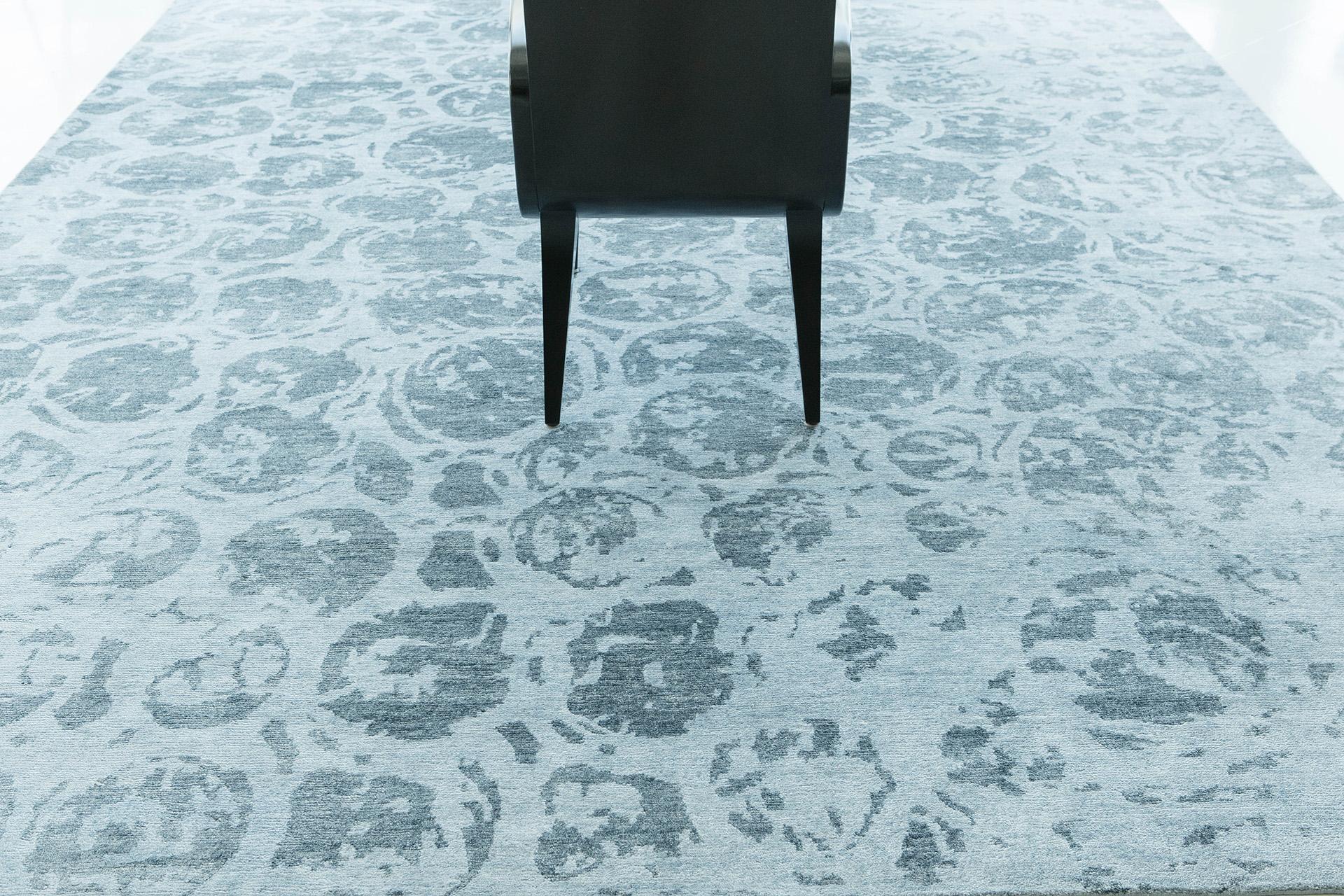 XXI secolo e contemporaneo Mehraban Rugs, Tappeto in seta di bambù dal design moderno A1909 in vendita